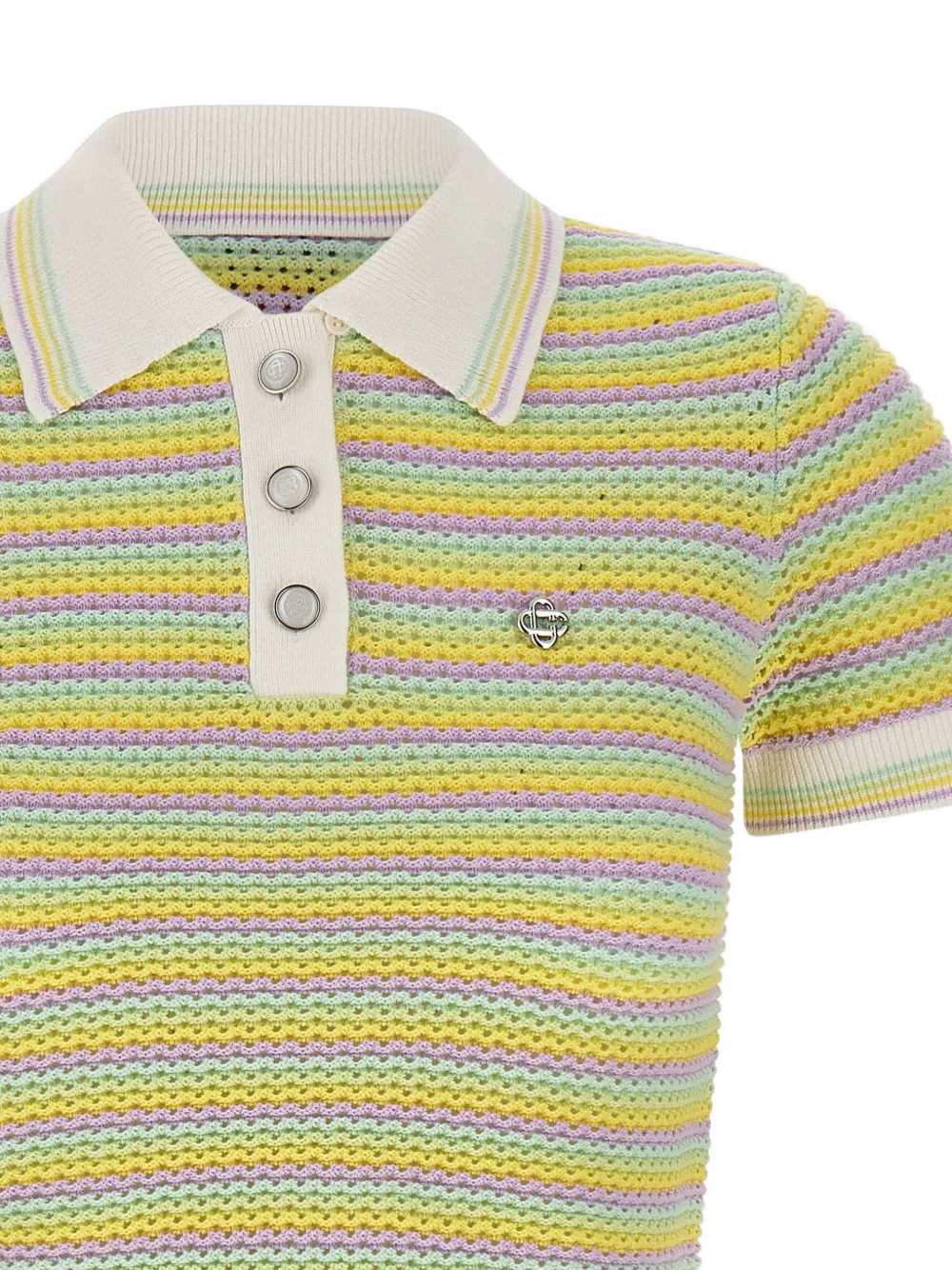 Casablanca Women Striped Polo Shirt With Bourgeois-Style Logo CASABLANCA