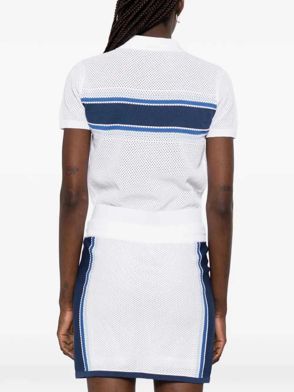 Casablanca Women Striped Zip-Up Polo Shirt CASABLANCA