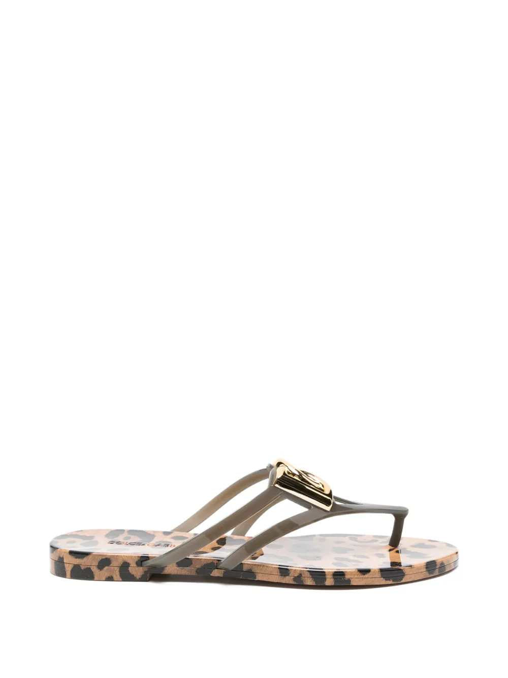 Dolce & Gabbana Women Leopard Print Flip-Flops With Logo DOLCE & GABBANA