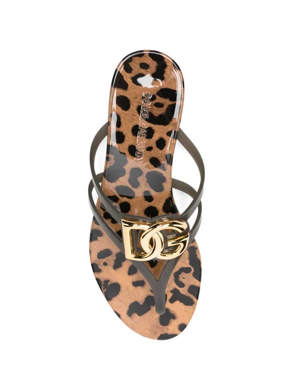 Dolce & Gabbana Women Leopard Print Flip-Flops With Logo DOLCE & GABBANA