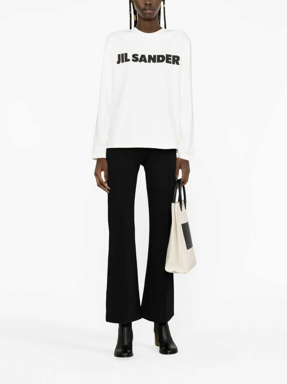 Jil Sander Women Cotton Sweatshirt With Logo Print JIL SANDER