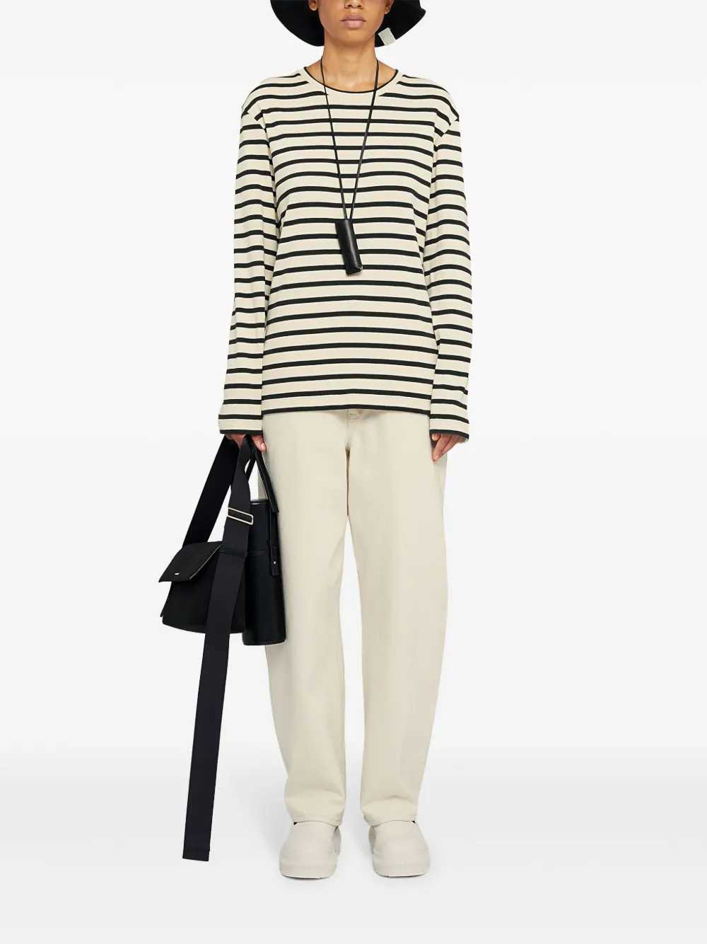 Jil Sander Women Striped Cotton T-Shirt JIL SANDER