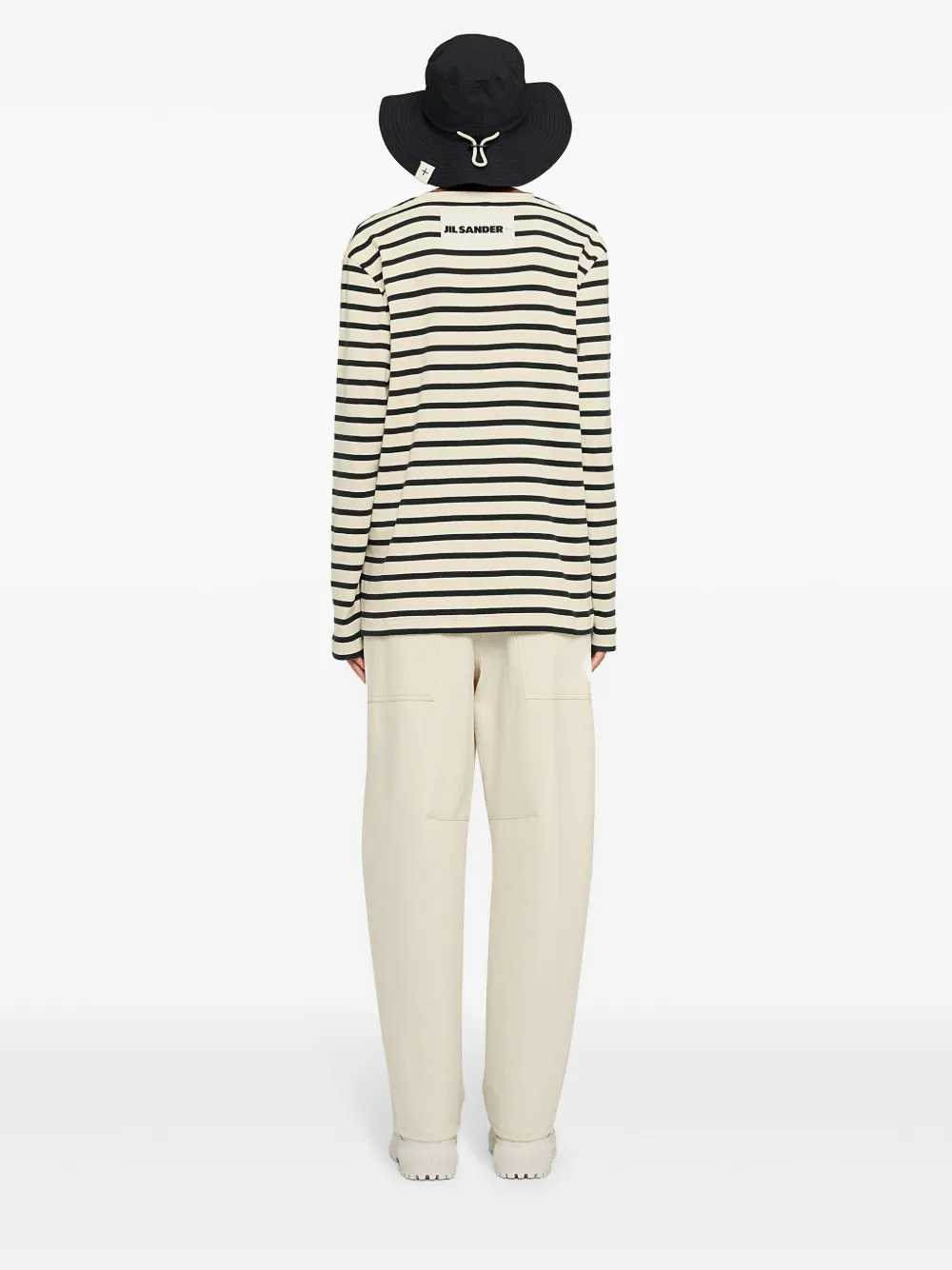 Jil Sander Women Striped Cotton T-Shirt JIL SANDER