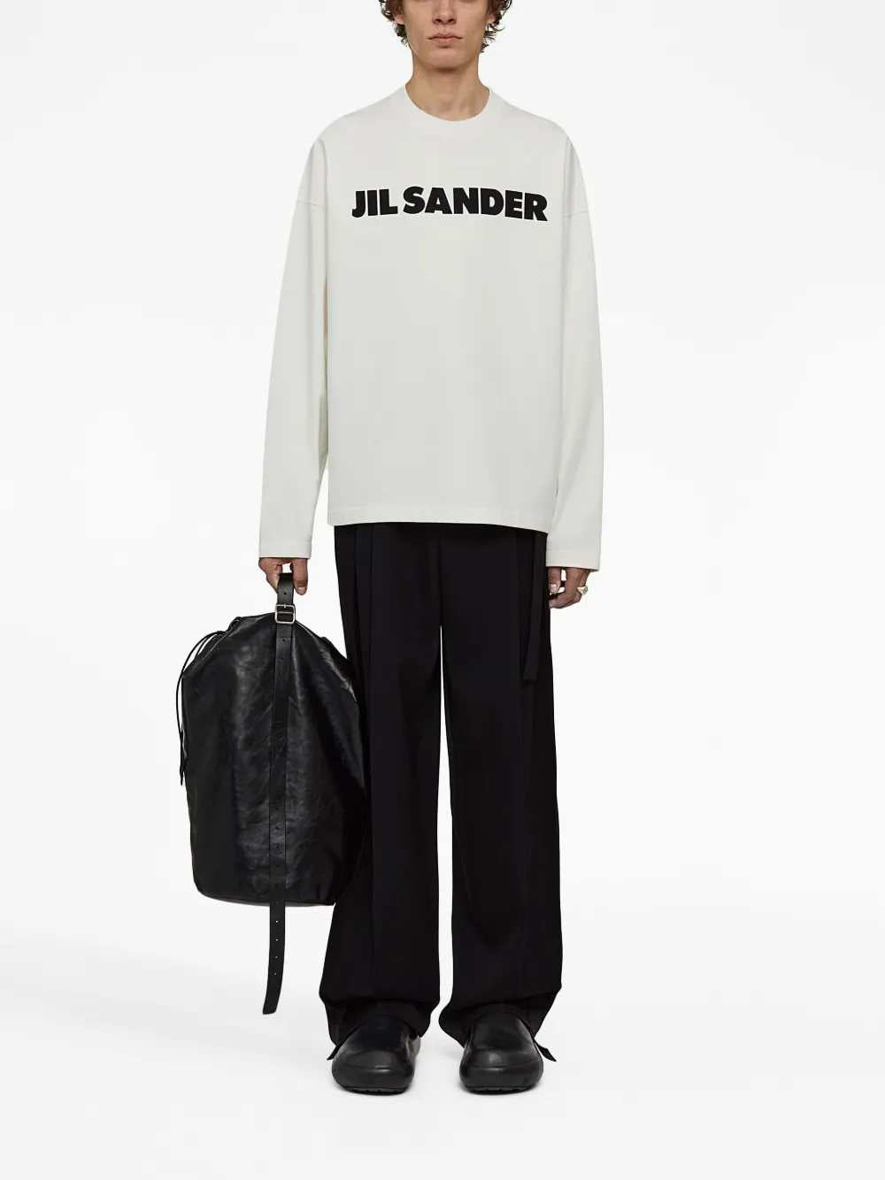 Jil Sander Men Long-Sleeved Shirt With Logo Print JIL SANDER