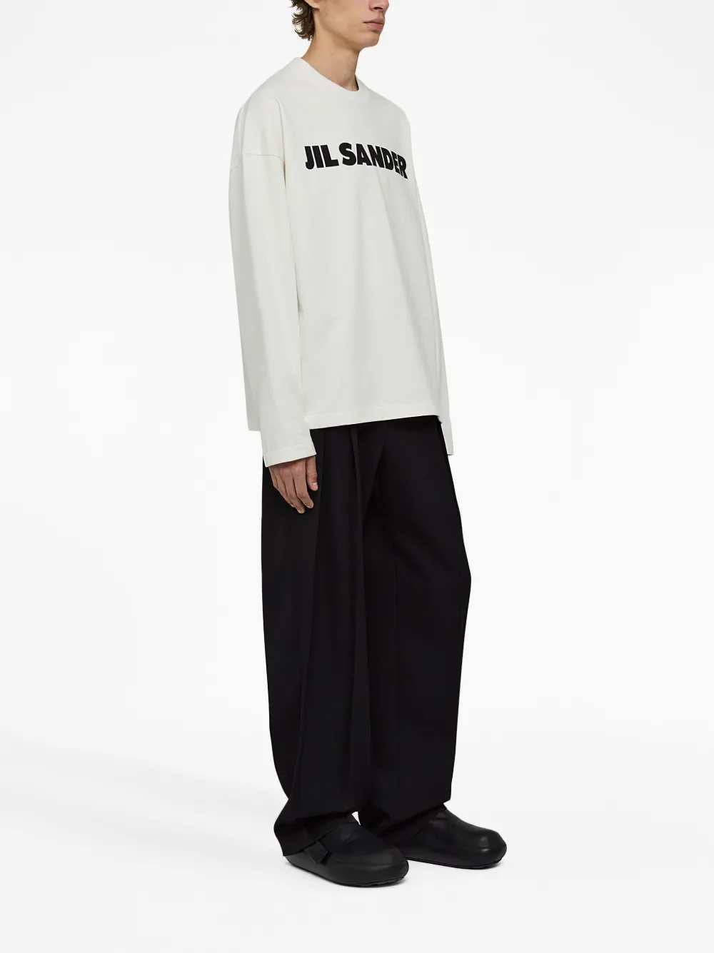Jil Sander Men Long-Sleeved Shirt With Logo Print JIL SANDER