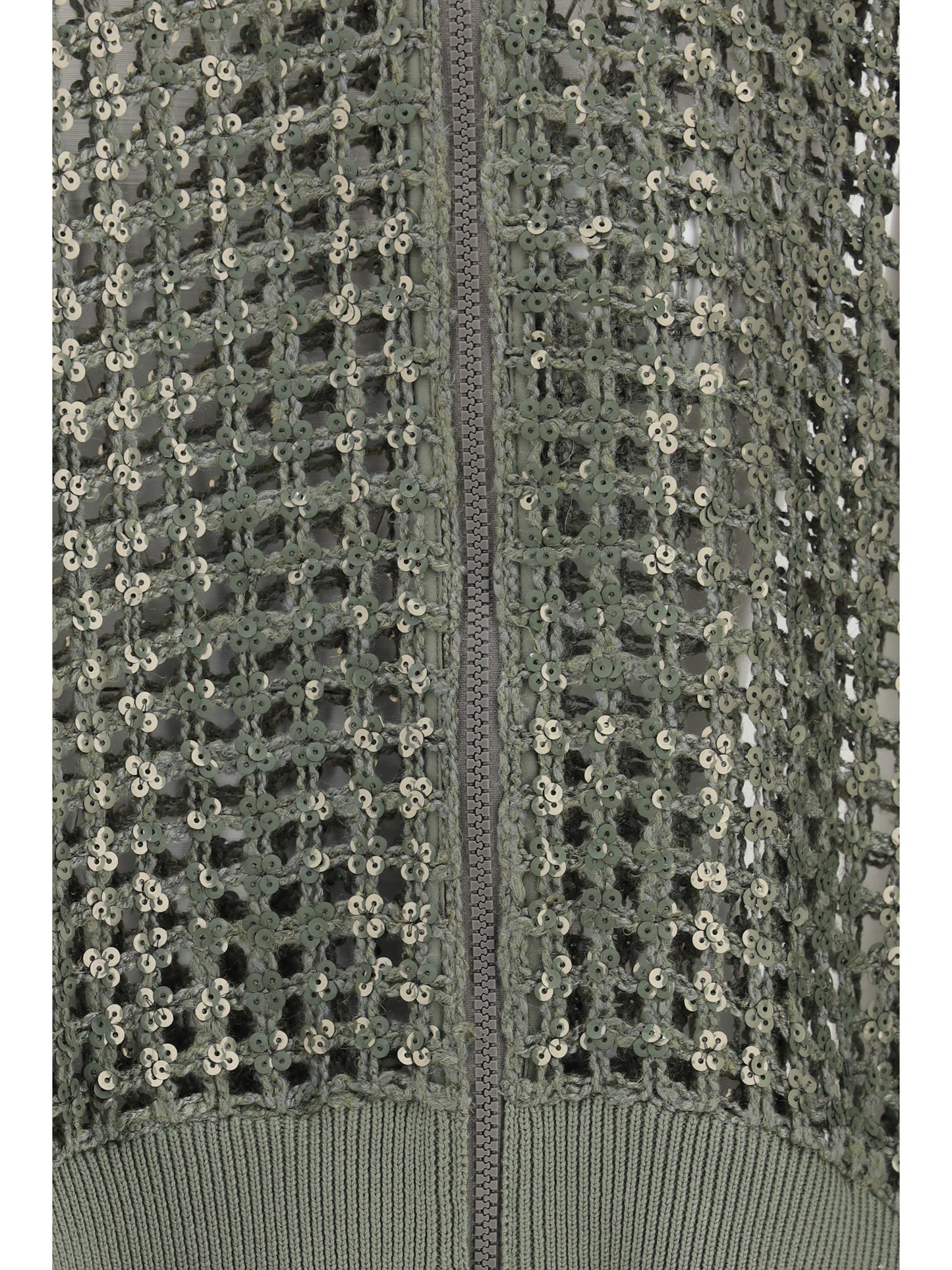 Brunello Cucinelli Women Solk And Linen Dazzling Net Embroidery Cardigan BRUNELLO CUCINELLI