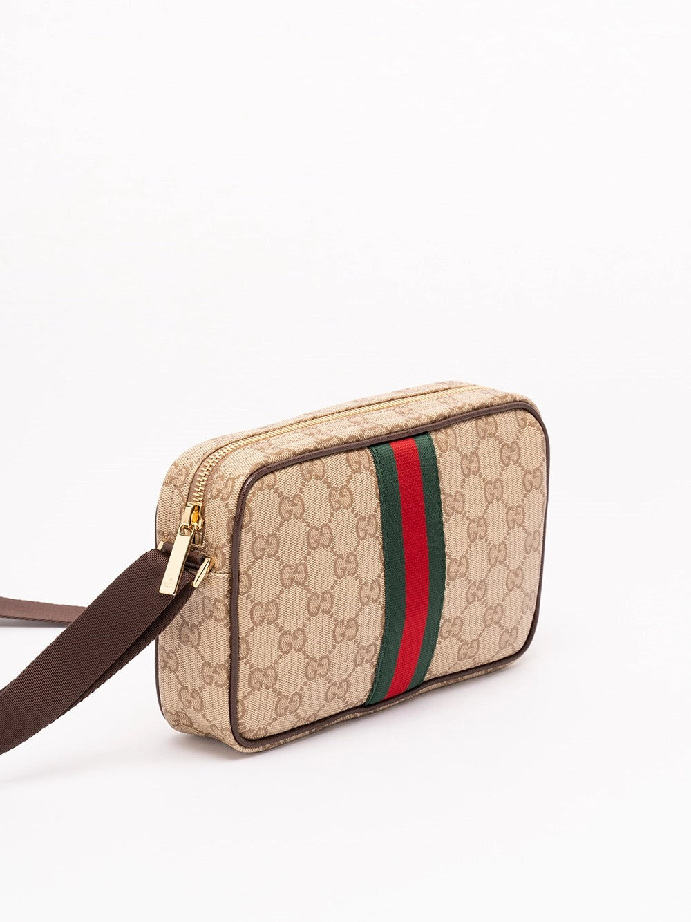 Gucci Men `Gg Coated Web` Crossbody Bag