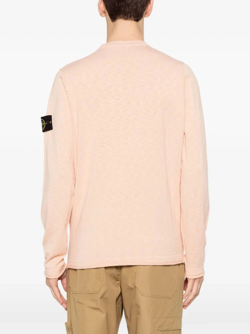 Stone Island Men Stocking Stitch Organic Cotton Nylon Crewneck