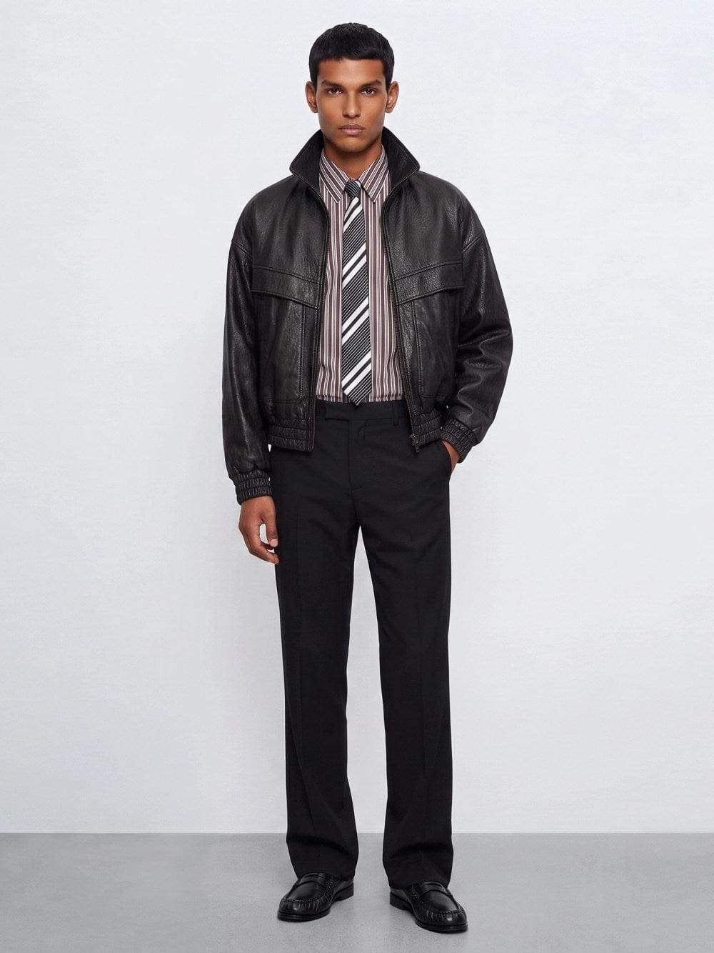 Saint Laurent Men Striped Cotton Poplin Shirt SAINT LAURENT