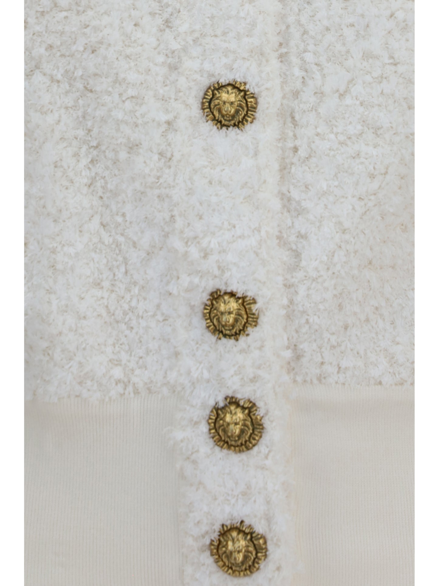 Balmain Women Tweed Bomber Jacket With Lion-Head Buttons