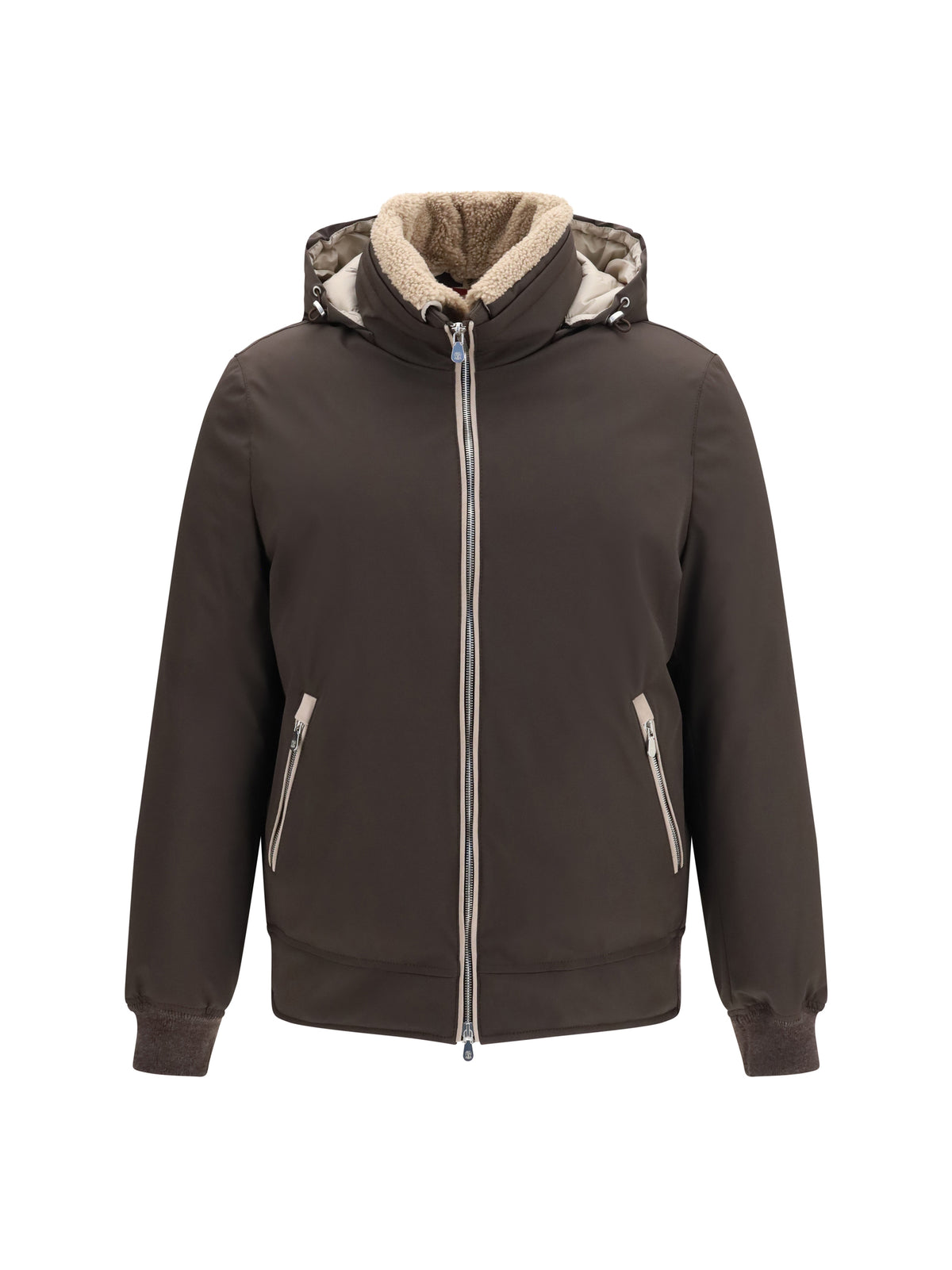 Brunello Cucinelli Men Nylon Down Jacket With Removable Hood BRUNELLO CUCINELLI