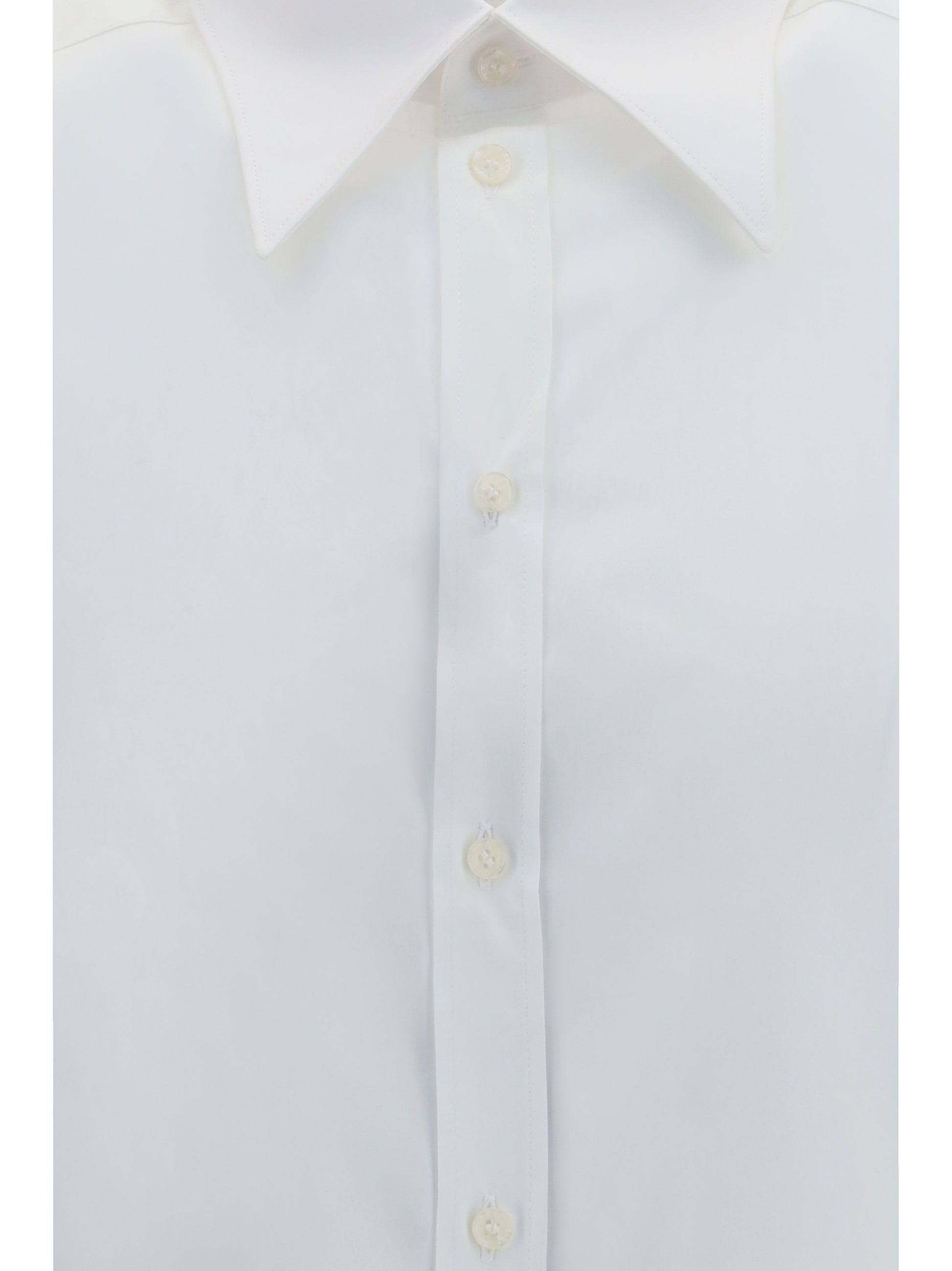 Dolce & Gabbana Men Gold Cotton Poplin Shirt DOLCE & GABBANA