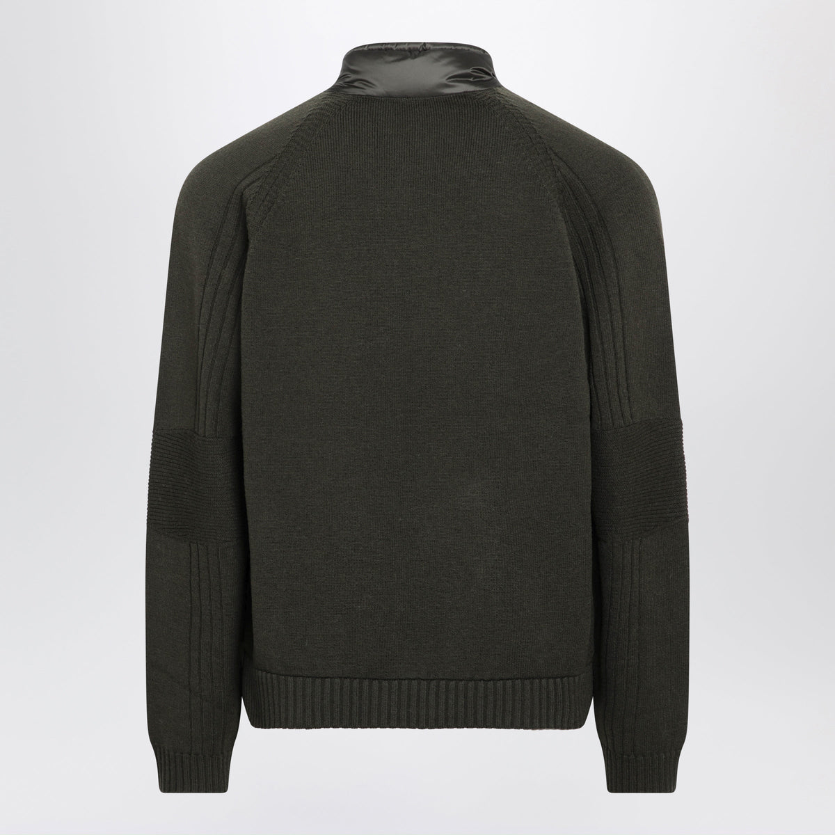 Moncler Grenoble Dark Grey Padded Zip-Up Cardigan In Wool Blend Men MONCLER GRENOBLE
