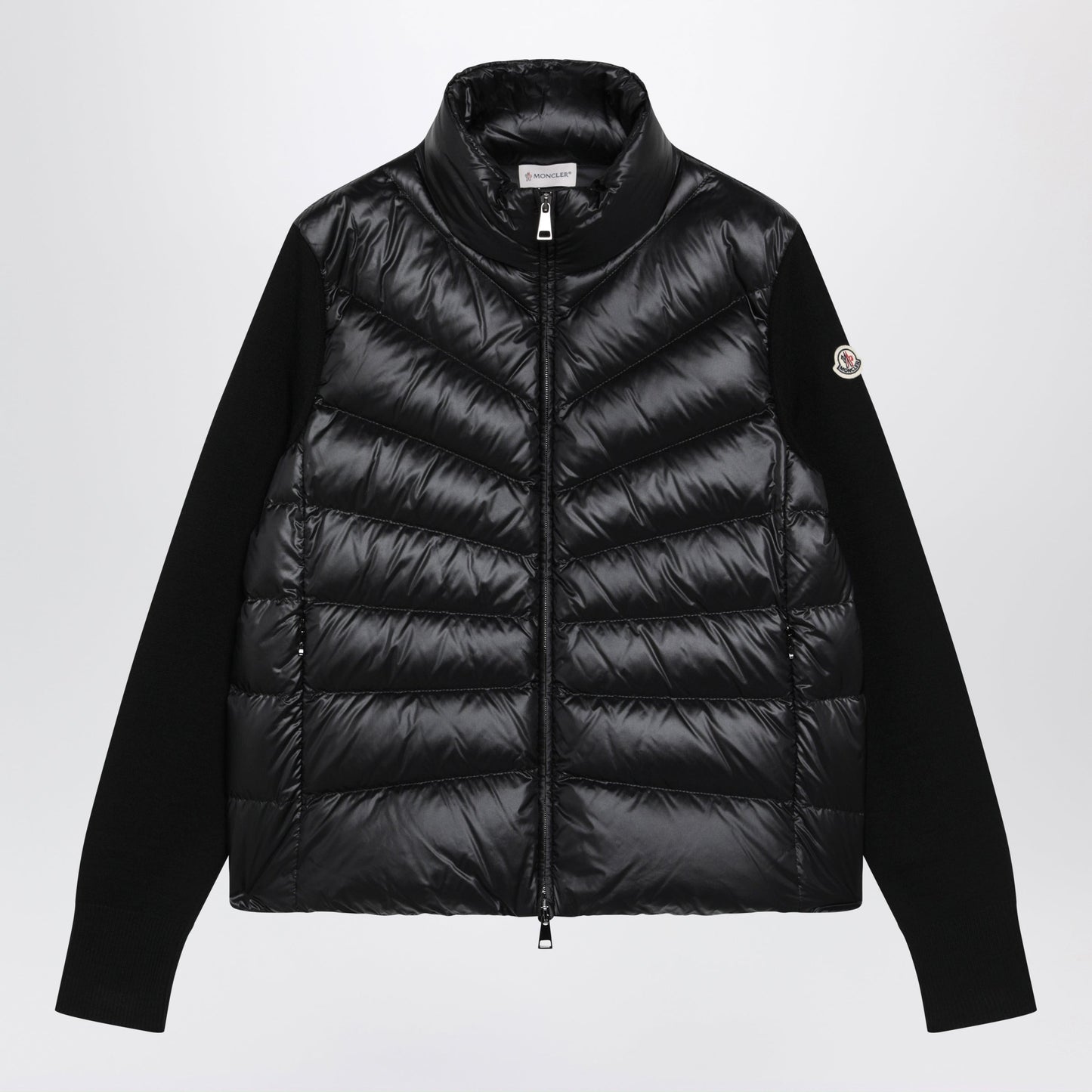 Moncler Black Padded Zip-Up Jacket In Polyester Women MONCLER