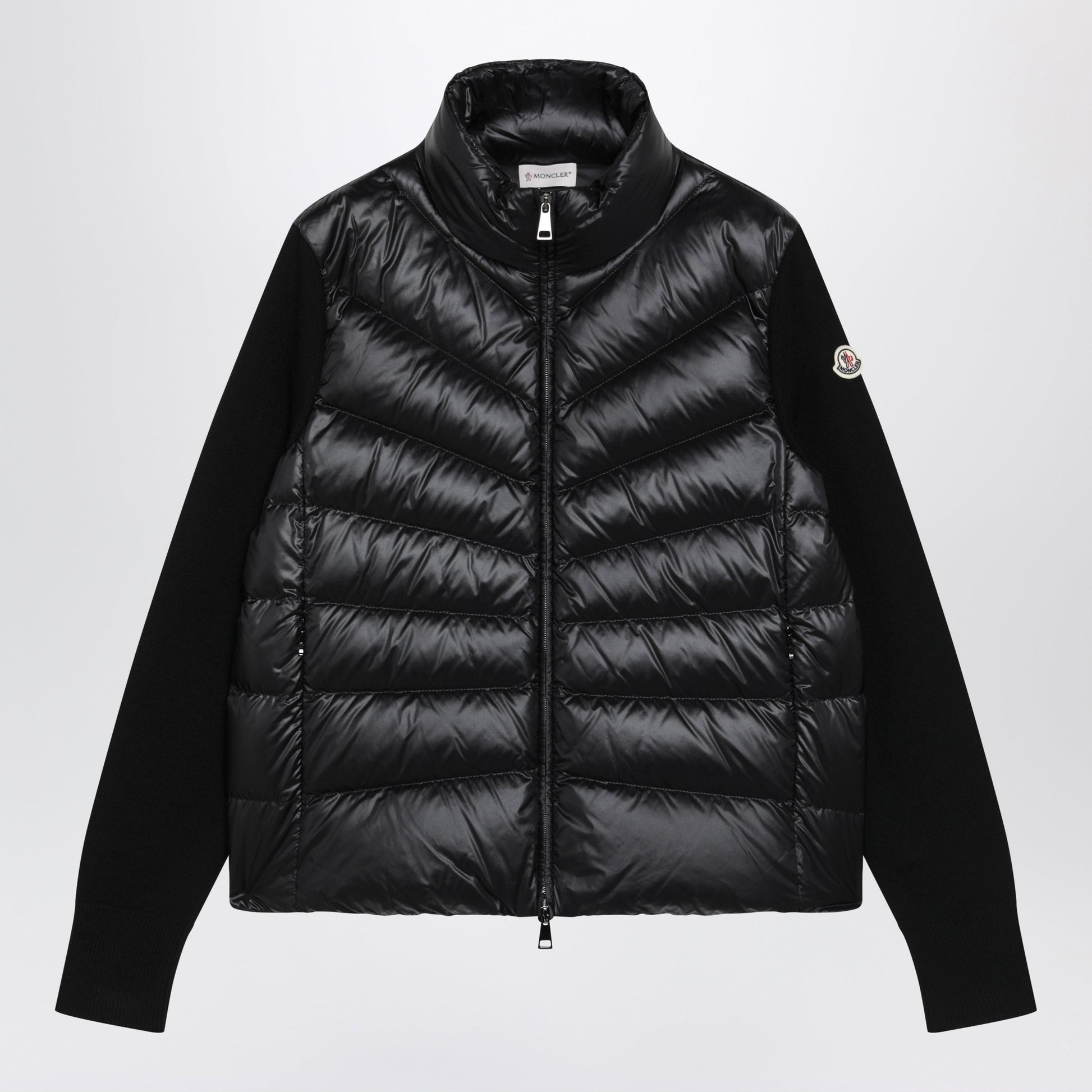 Moncler Black Padded Zip-Up Jacket In Polyester Women MONCLER