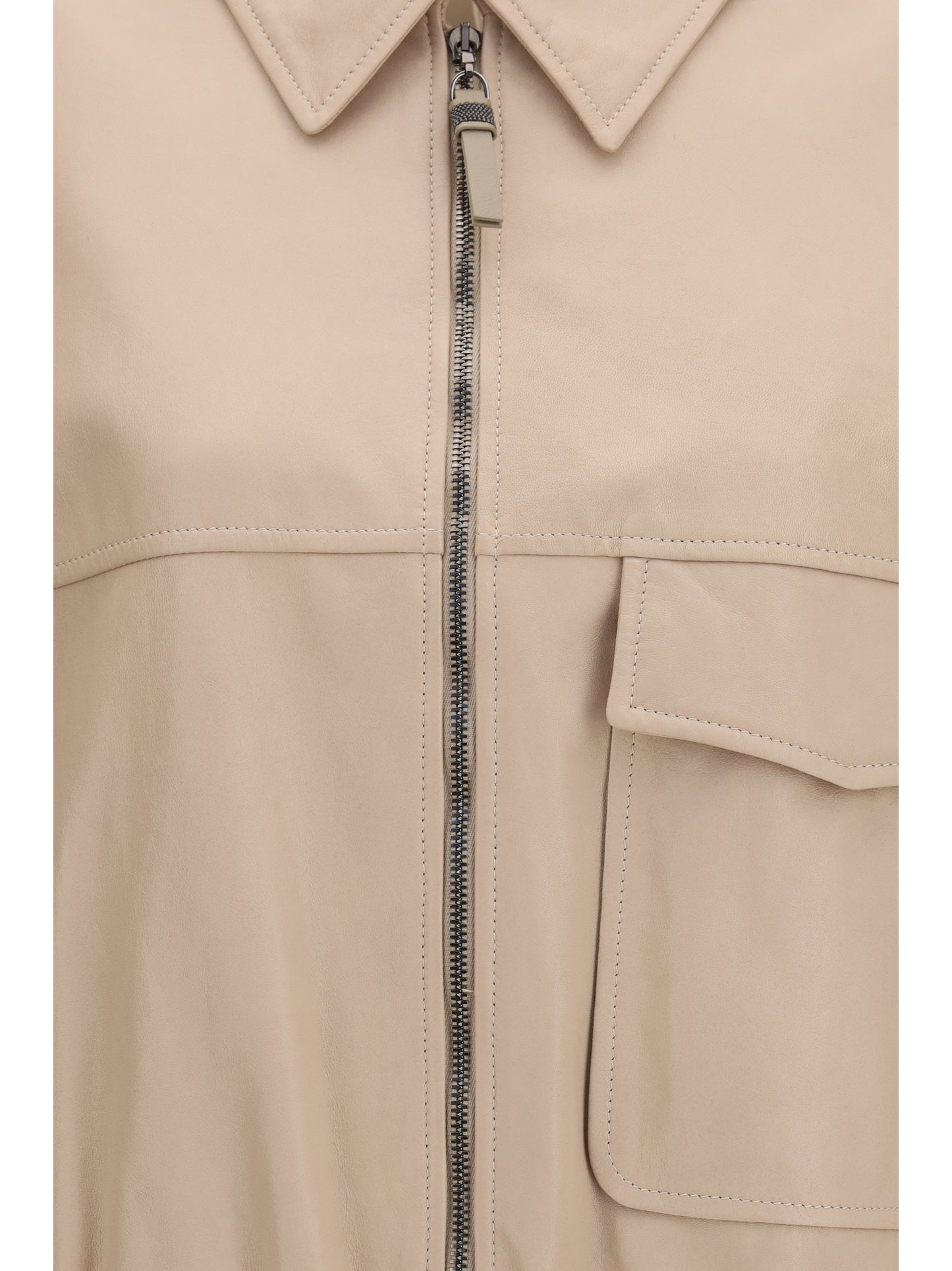 Brunello Cucinelli Women Glossy Nappa Jacket With Monili BRUNELLO CUCINELLI
