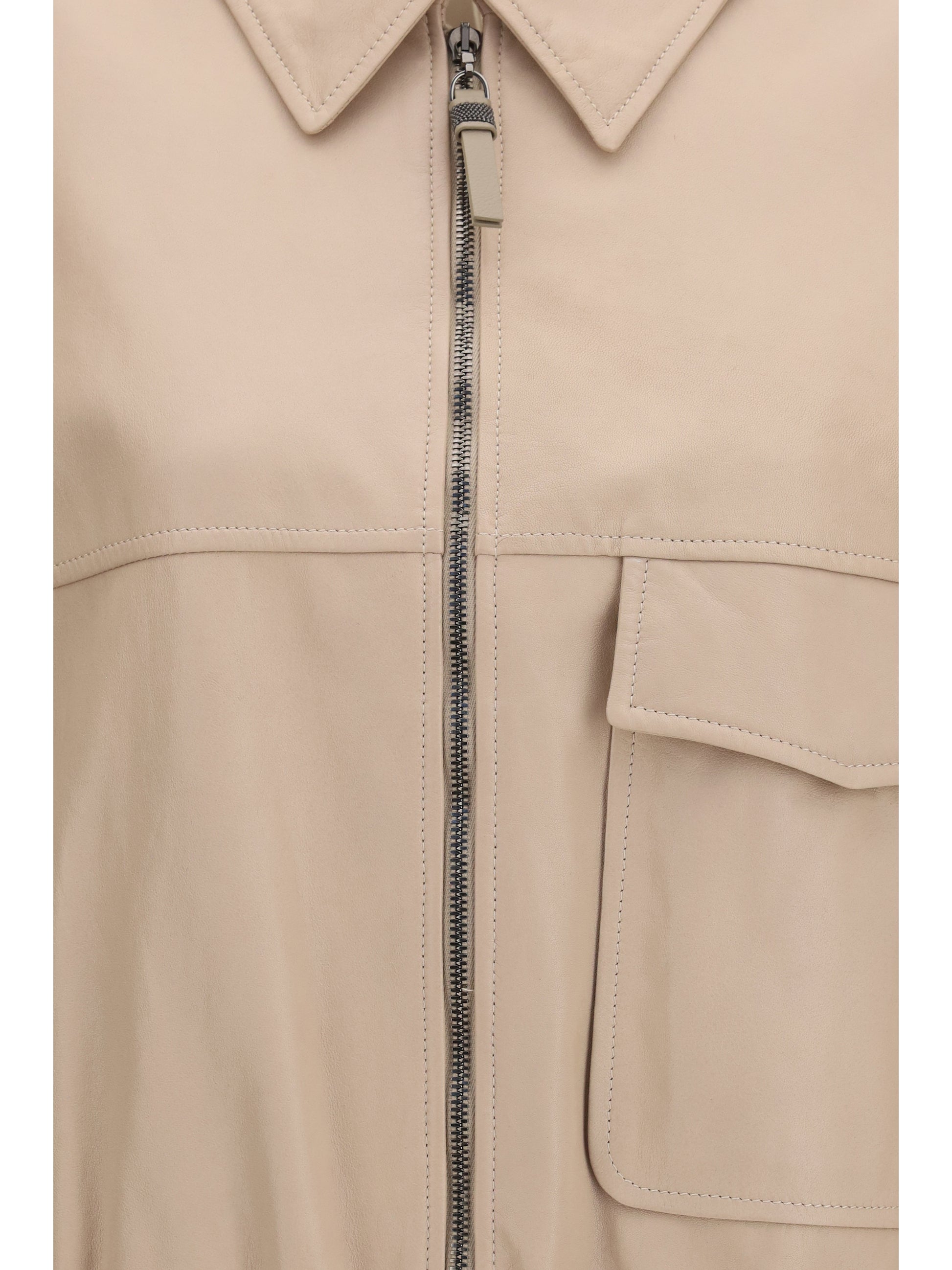 Brunello Cucinelli Women Glossy Nappa Jacket With Monili BRUNELLO CUCINELLI