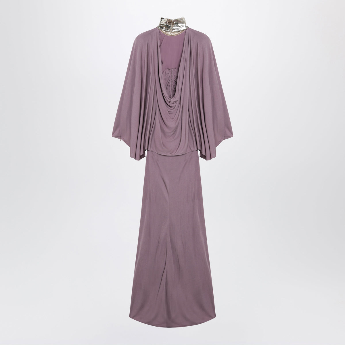 Valentino Mauve Pink Draped Long Dress Women VALENTINO