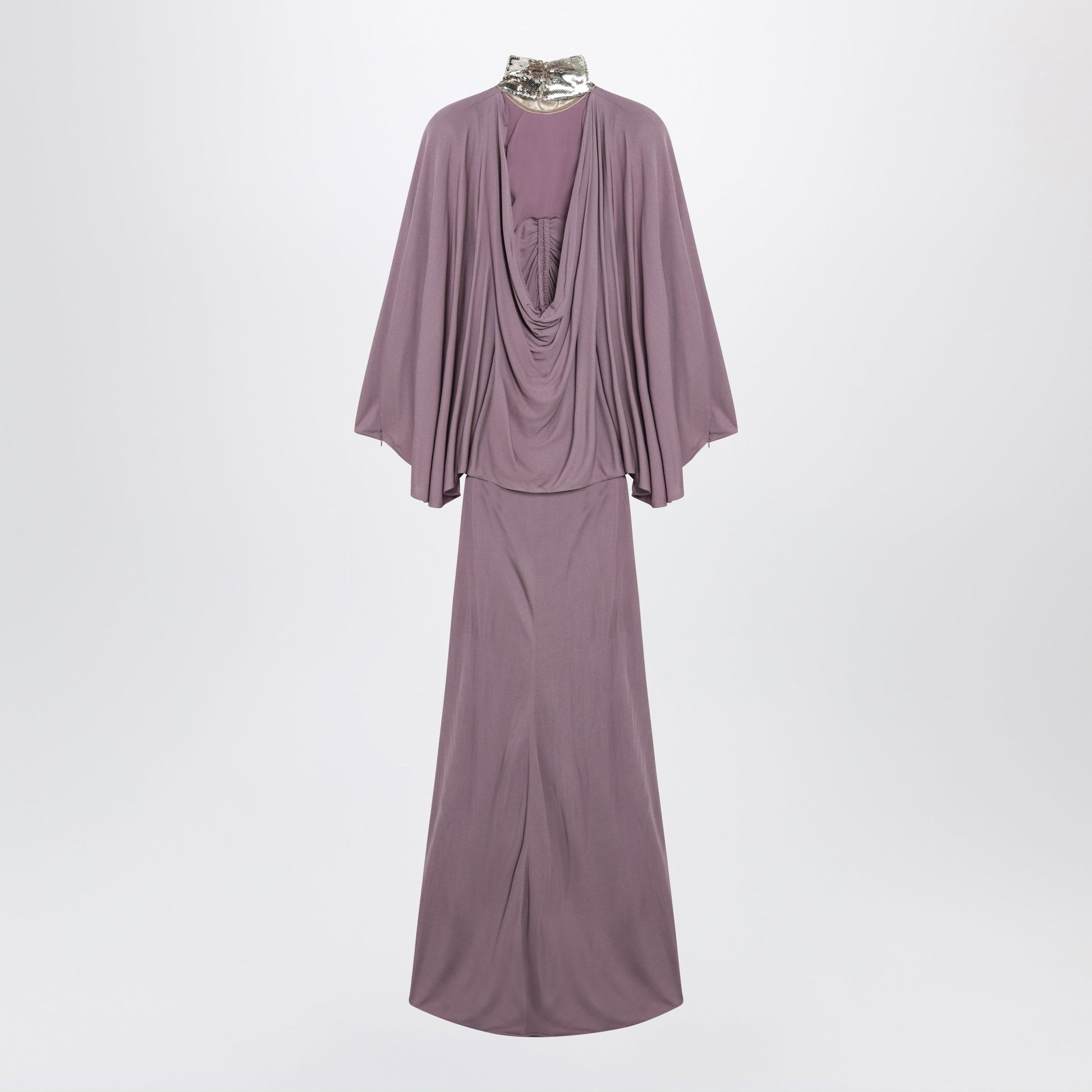 Valentino Mauve Pink Draped Long Dress Women VALENTINO