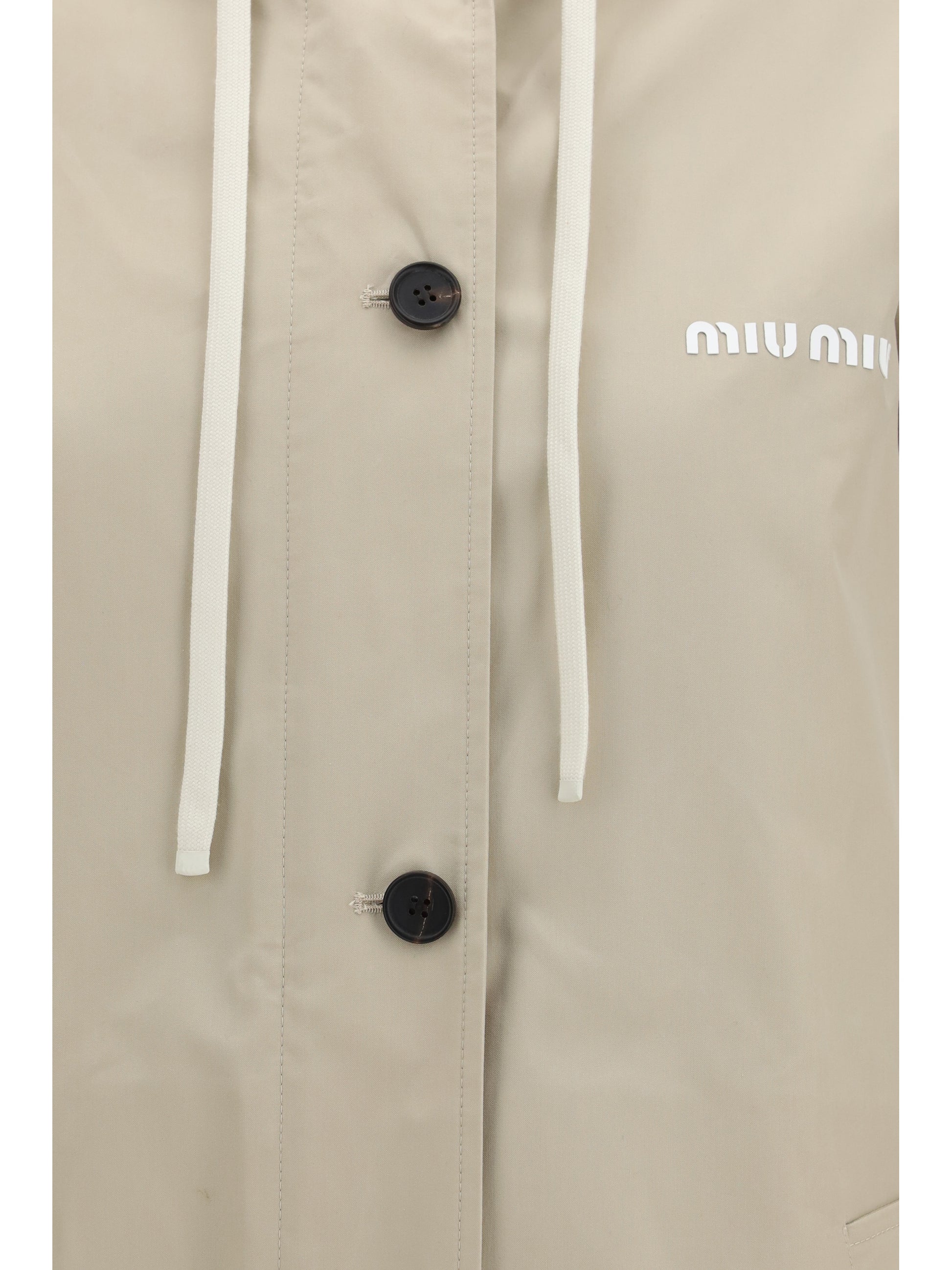 Miu Miu Women Single-Breasted Coat In Panama And Fleece MIU MIU