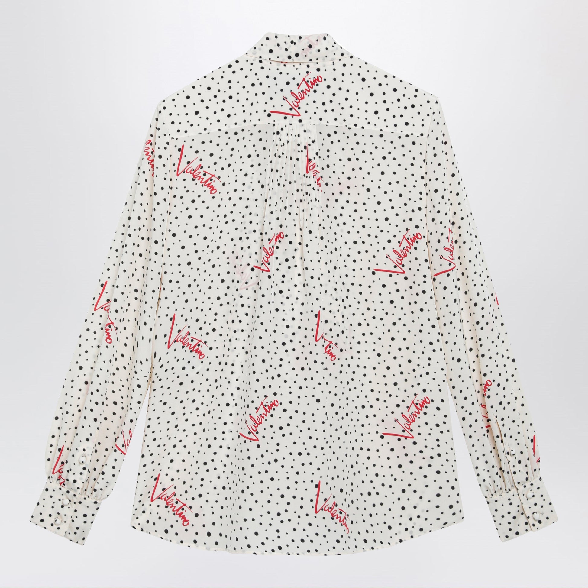 Valentino Vanilla Silk Shirt With Logo Print Women VALENTINO
