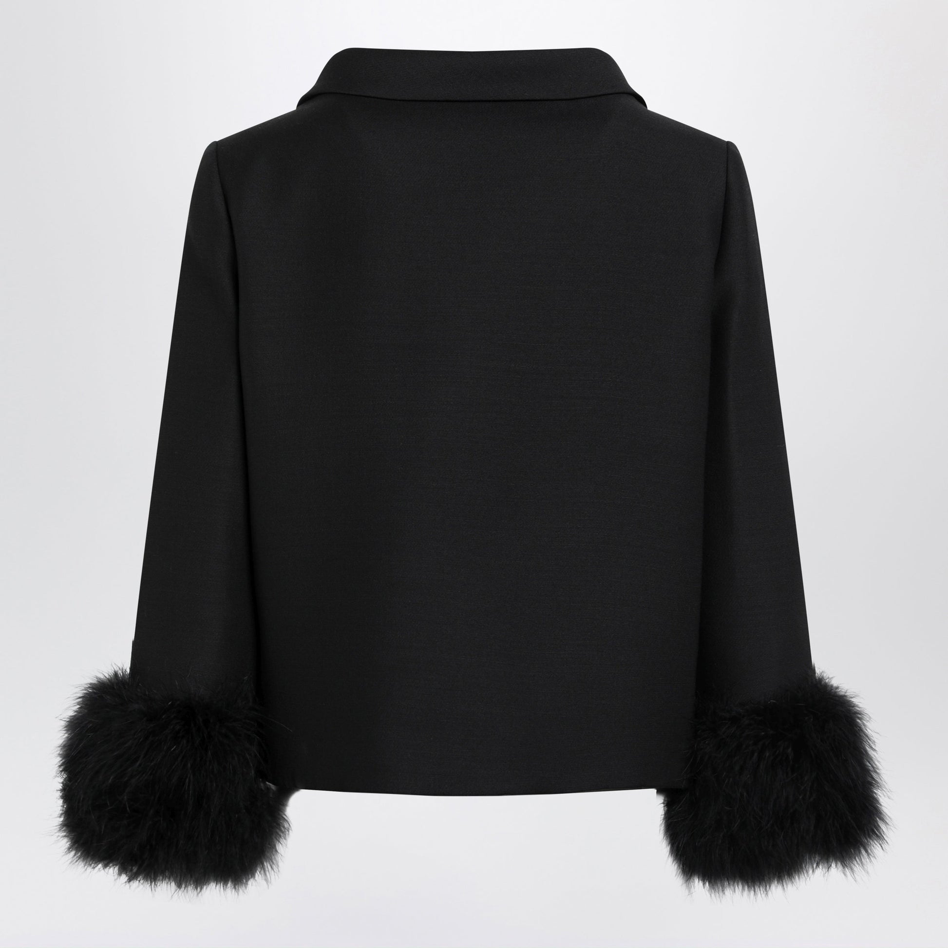 Valentino Black Jacket With A Peter Pan Collar In Virgin Wool And Silk Women VALENTINO