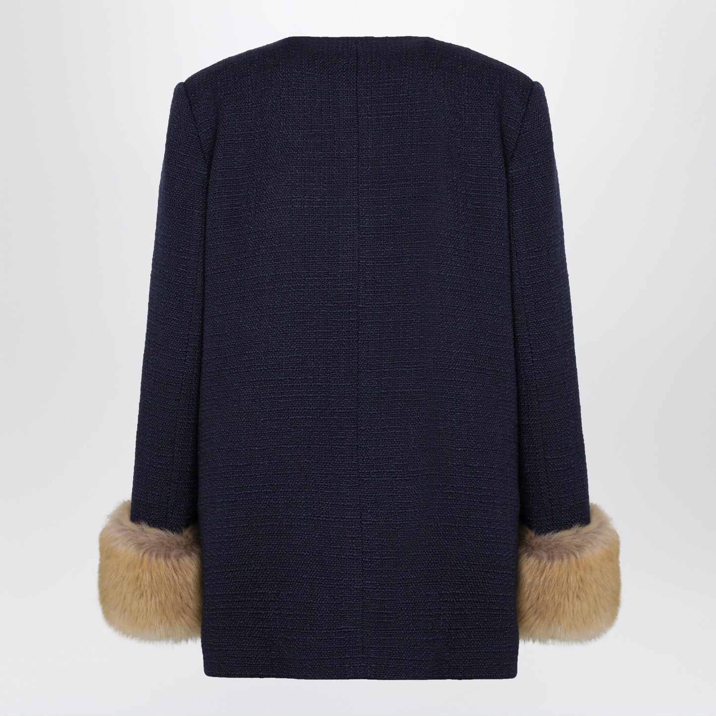 Valentino Navy Peacoat In Wool Tweed Women VALENTINO