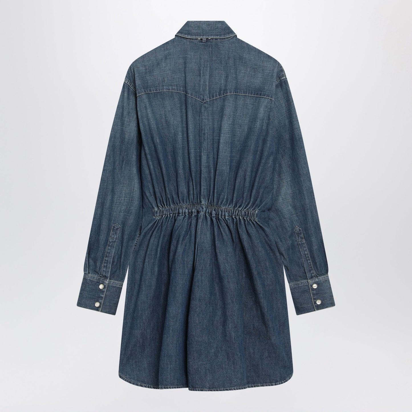 Valentino Medium Blue Denim Dress With Polka-Dot Scarf Women VALENTINO