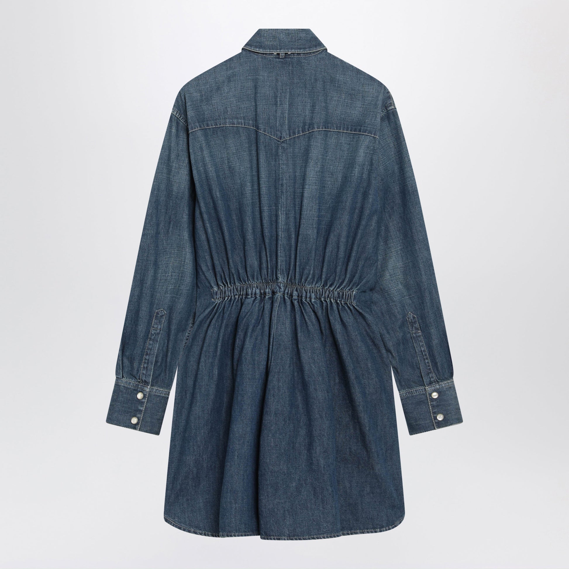 Valentino Medium Blue Denim Dress With Polka-Dot Scarf Women VALENTINO