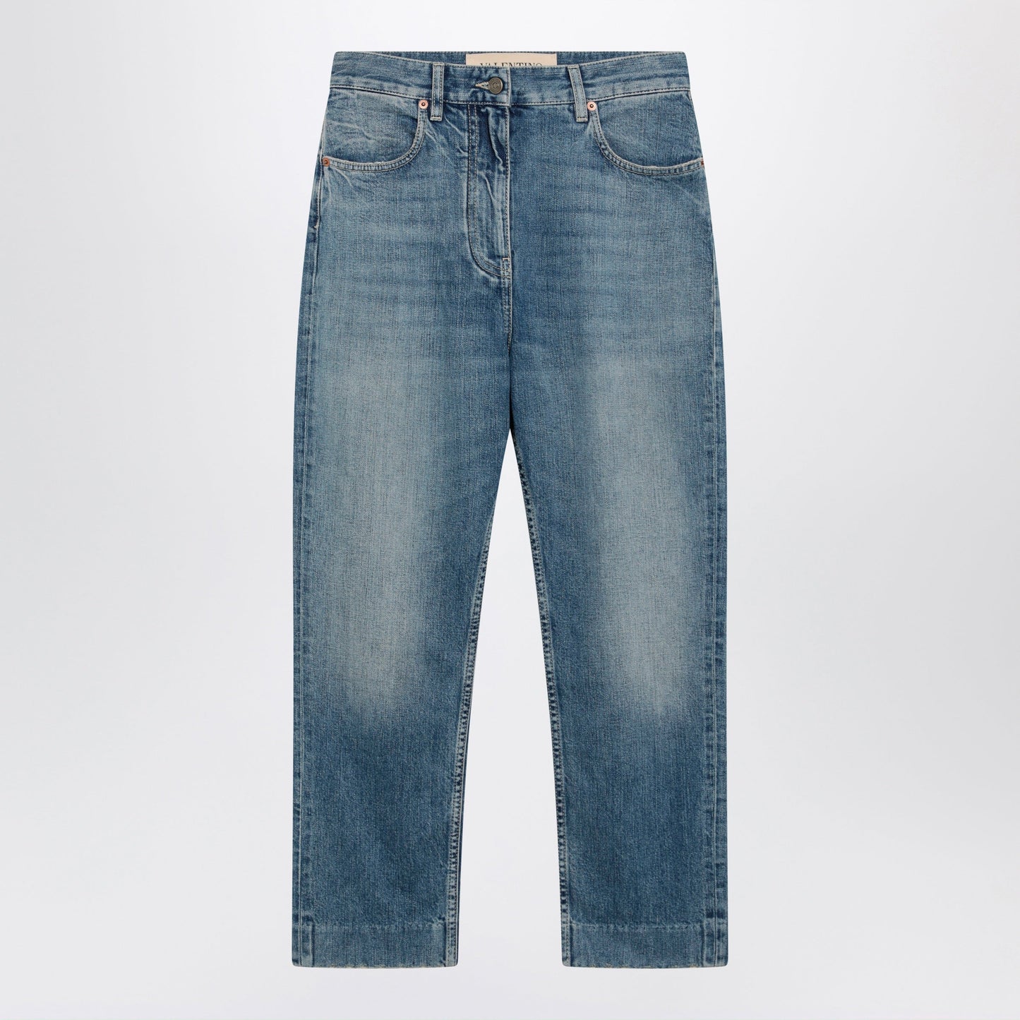 Valentino Medium Blue Jeans With Vpatch Detail On The Back Women VALENTINO