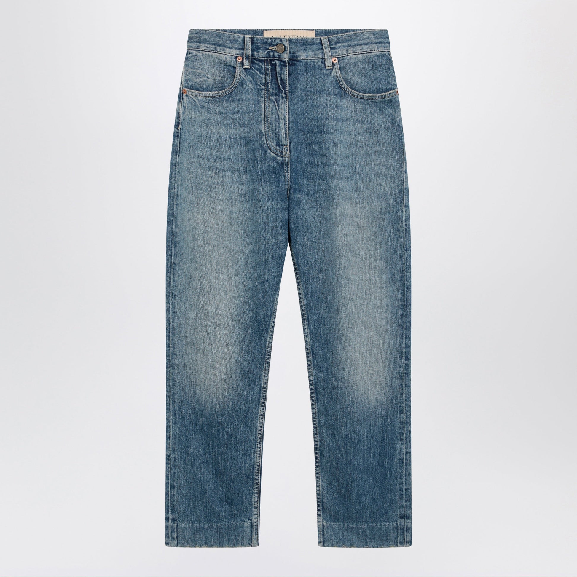 Valentino Medium Blue Jeans With Vpatch Detail On The Back Women VALENTINO