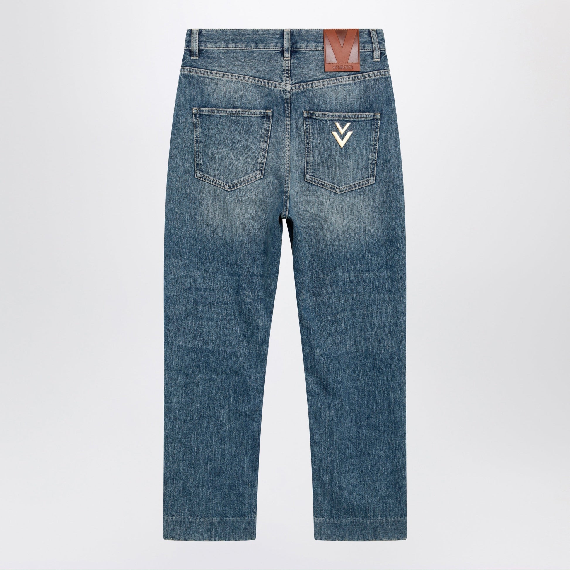 Valentino Medium Blue Jeans With Vpatch Detail On The Back Women VALENTINO