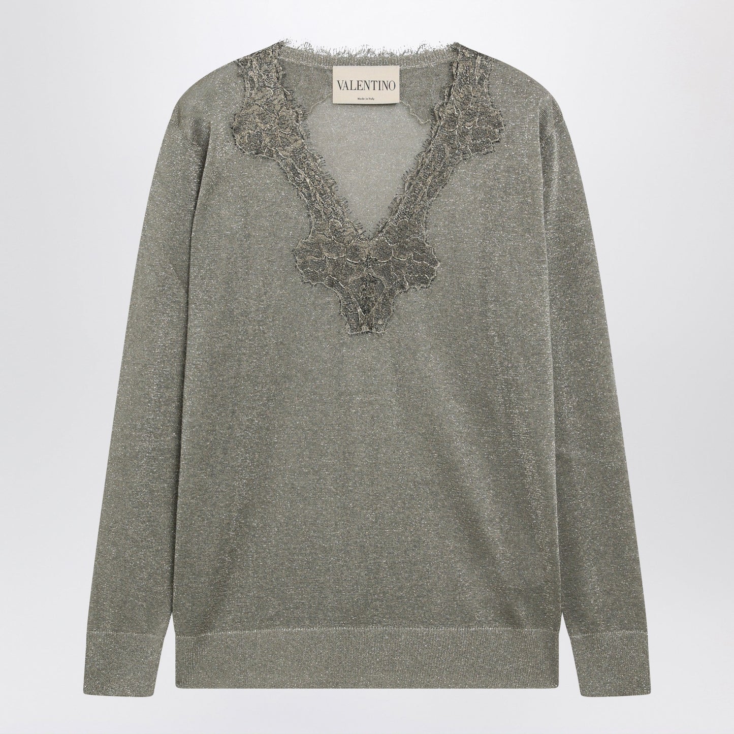 Valentino Viscose-Blend Lace V-Neck Sweater Women VALENTINO