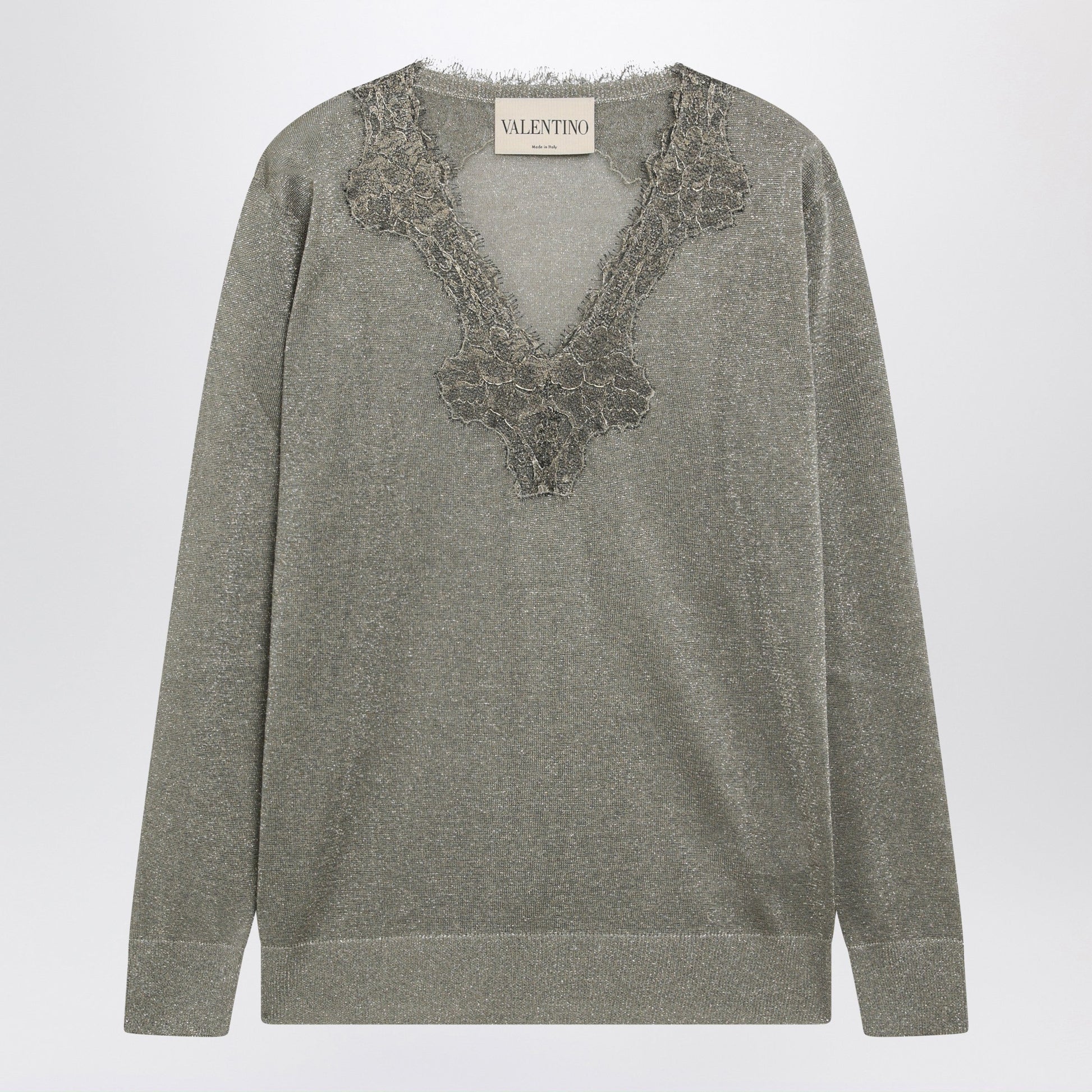 Valentino Viscose-Blend Lace V-Neck Sweater Women VALENTINO