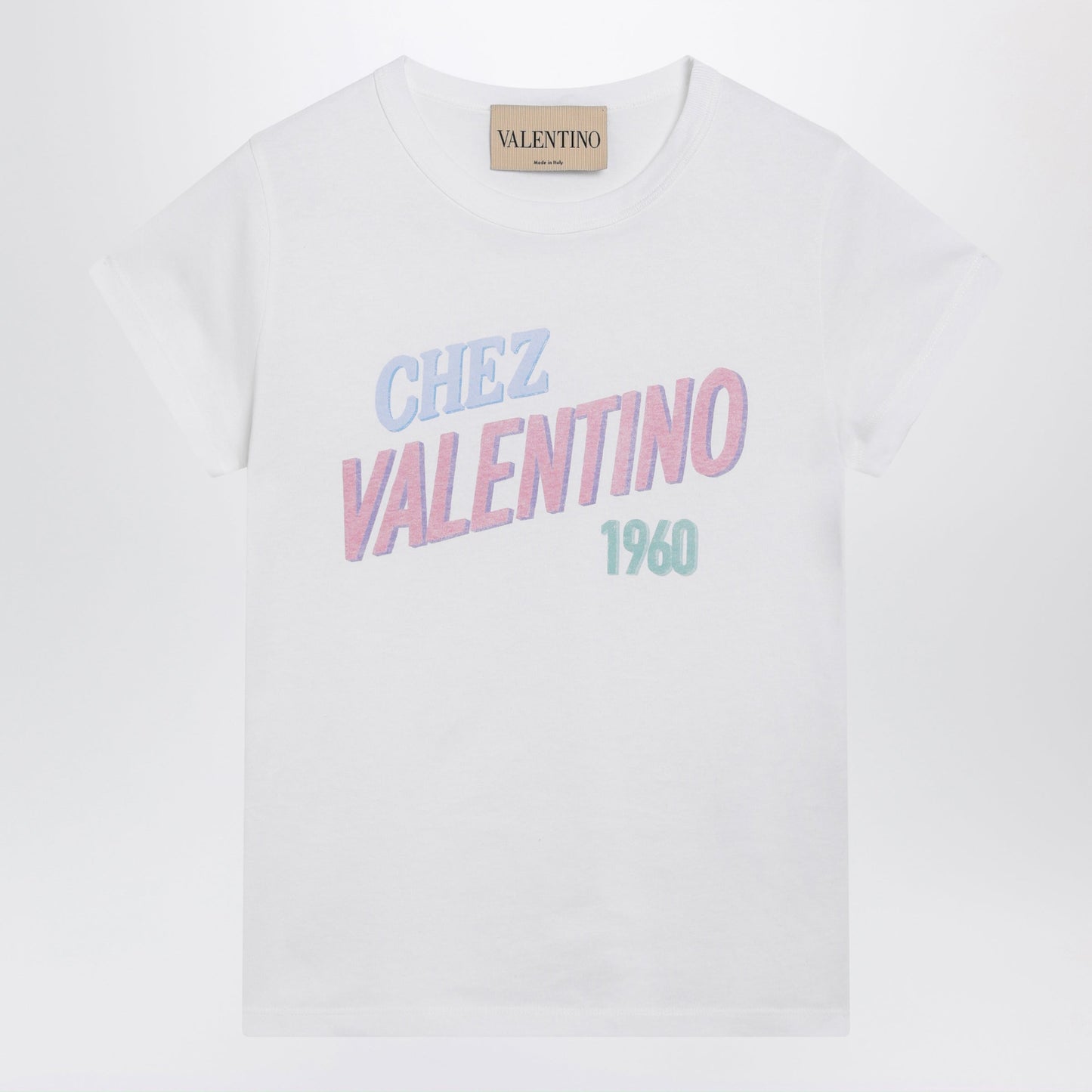 Valentino White Cotton T-Shirt With Logo Print Women VALENTINO