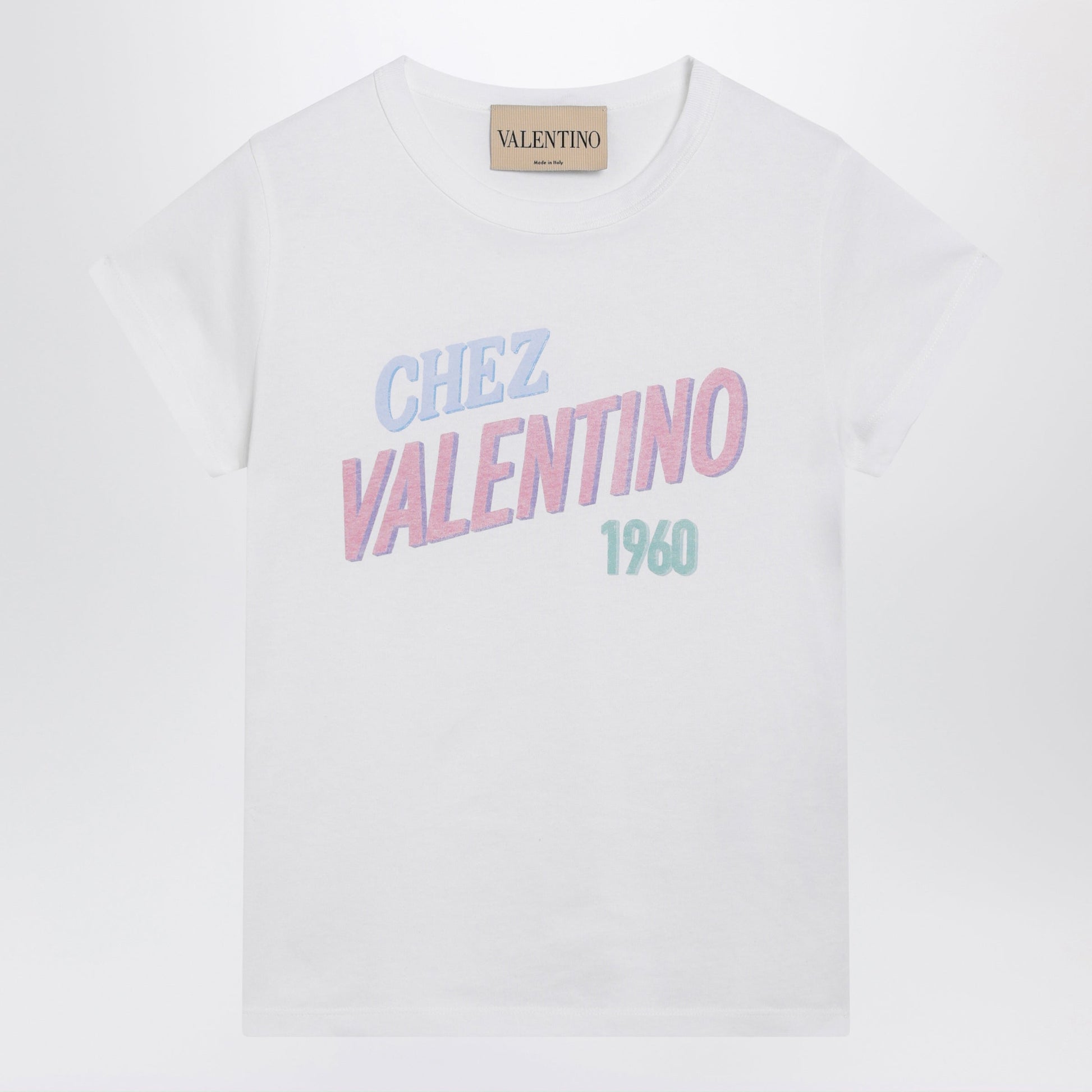 Valentino White Cotton T-Shirt With Logo Print Women VALENTINO