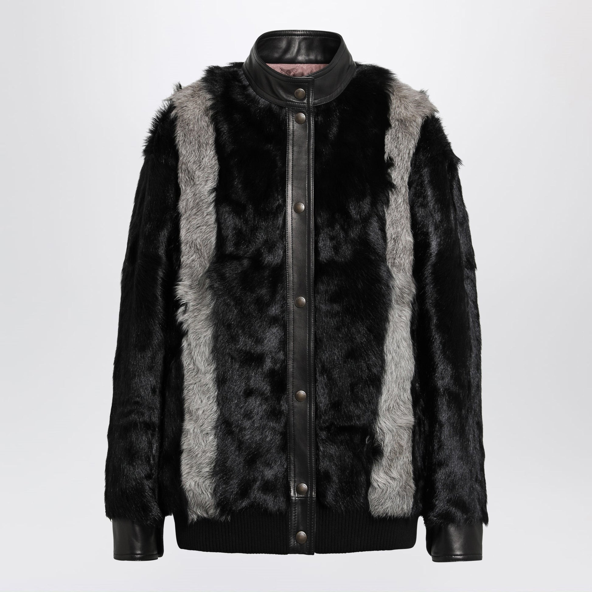 Valentino Black/Grey Shearling And Leather Jacket Women VALENTINO