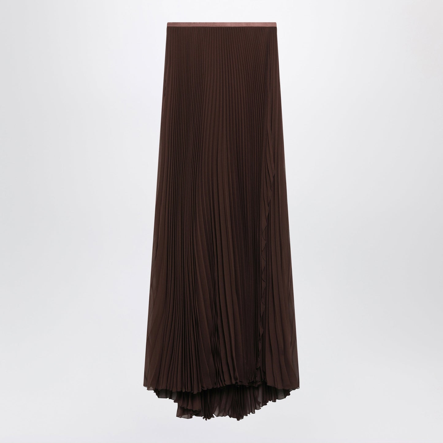 Valentino Long Brown Skirt In Pleated Silk Women VALENTINO