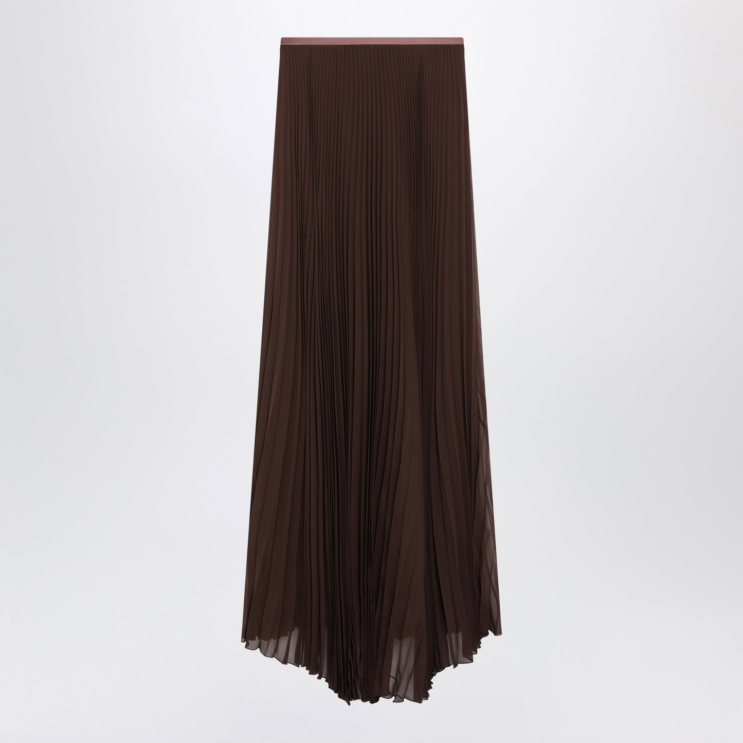 Valentino Long Brown Skirt In Pleated Silk Women VALENTINO