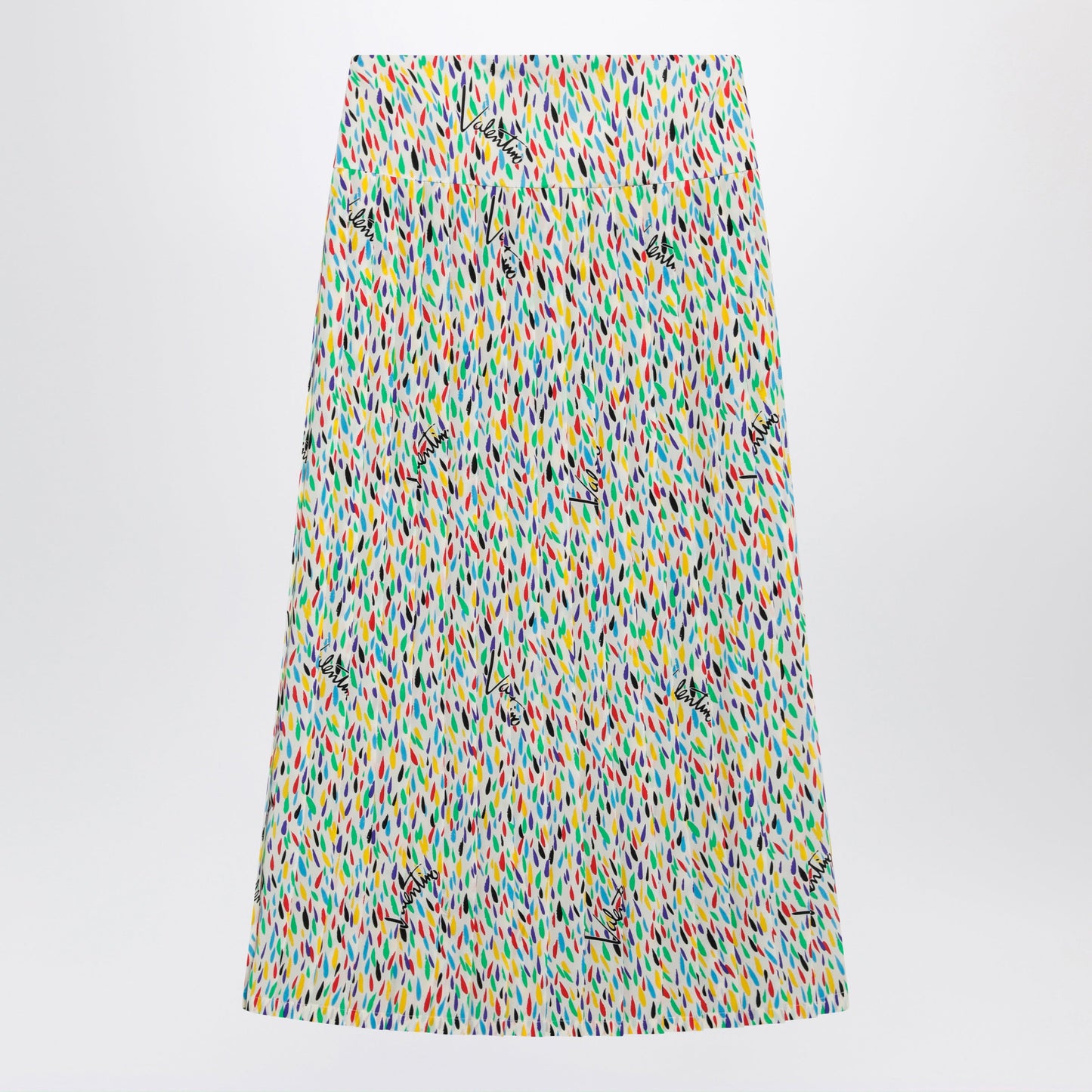 Valentino Multicolored Pleated Silk Midi Skirt Women VALENTINO