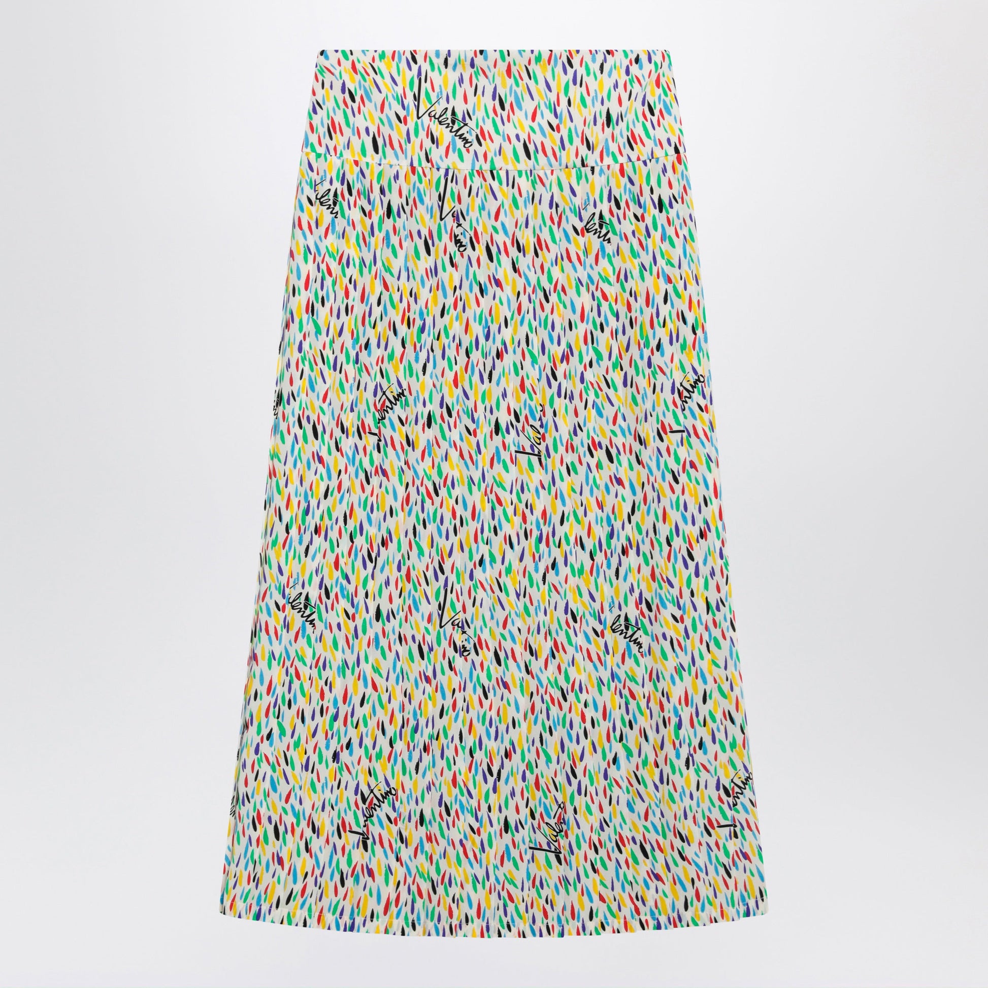 Valentino Multicolored Pleated Silk Midi Skirt Women VALENTINO