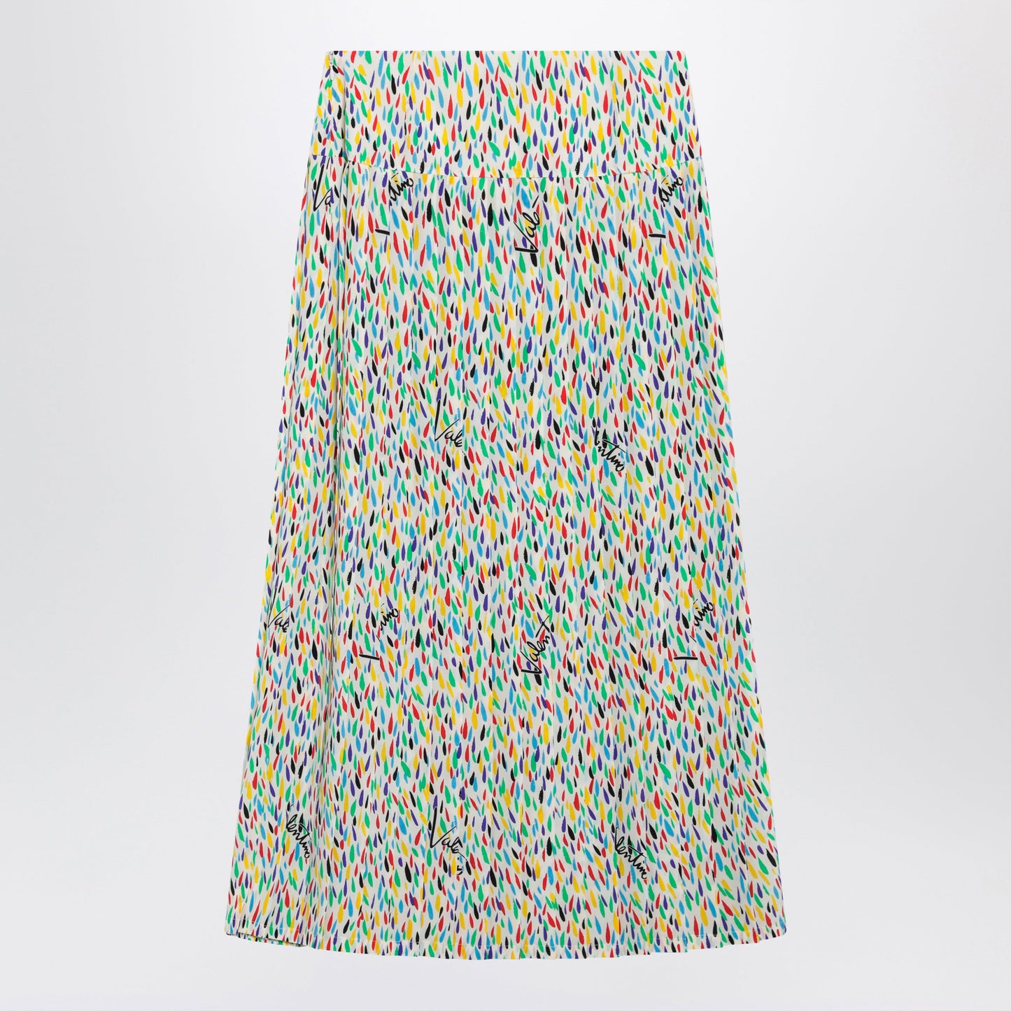 Valentino Multicolored Pleated Silk Midi Skirt Women VALENTINO
