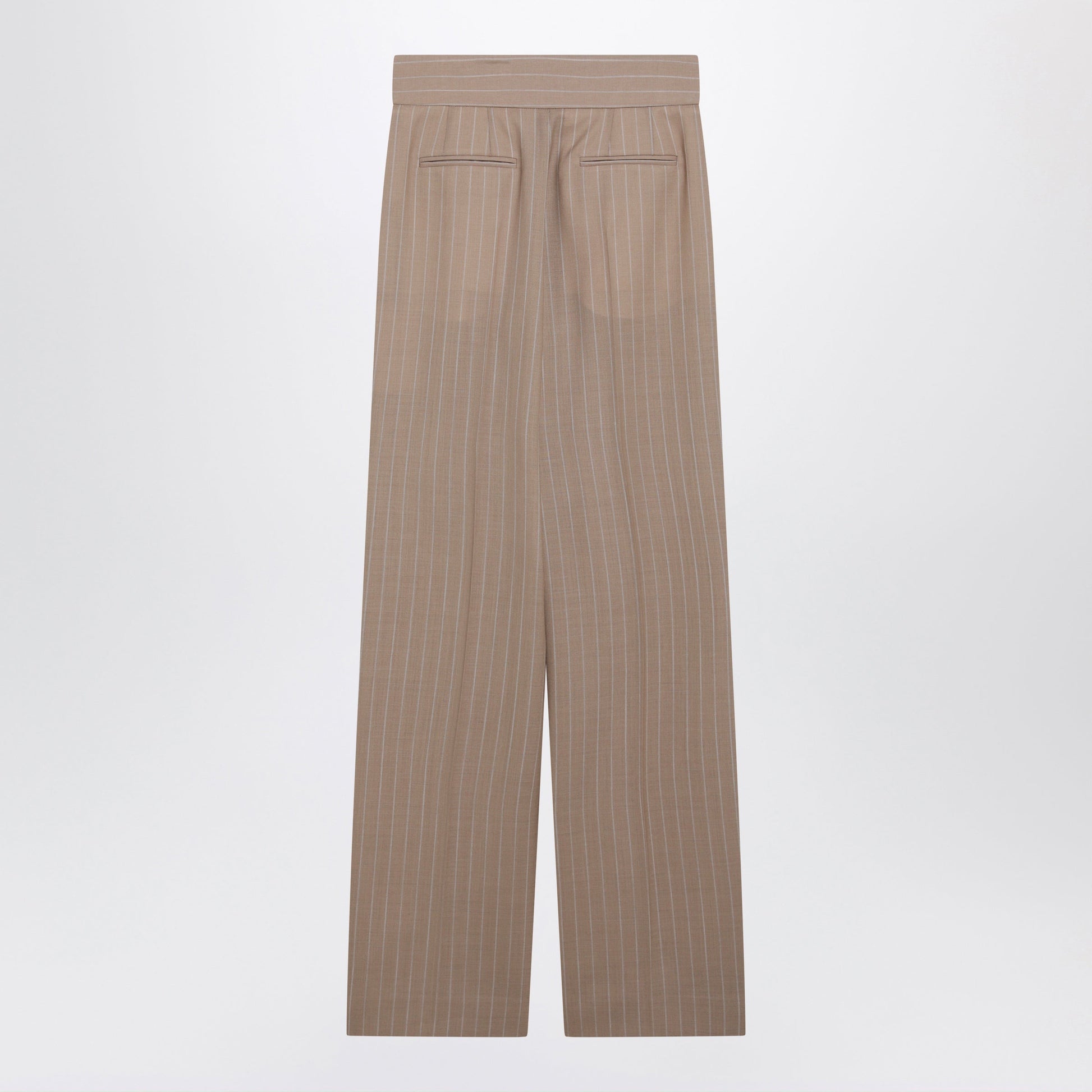Valentino Mud-Colored Pinstripe Wool Trousers Women VALENTINO