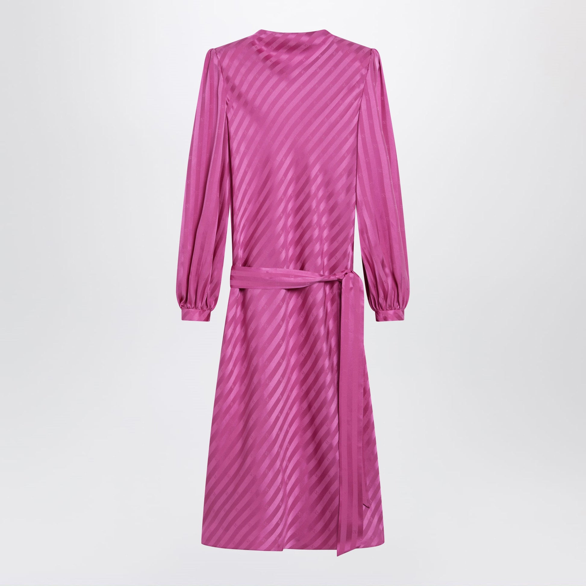 Valentino Fuchsia Silk Jacquard Midi Dress Women VALENTINO