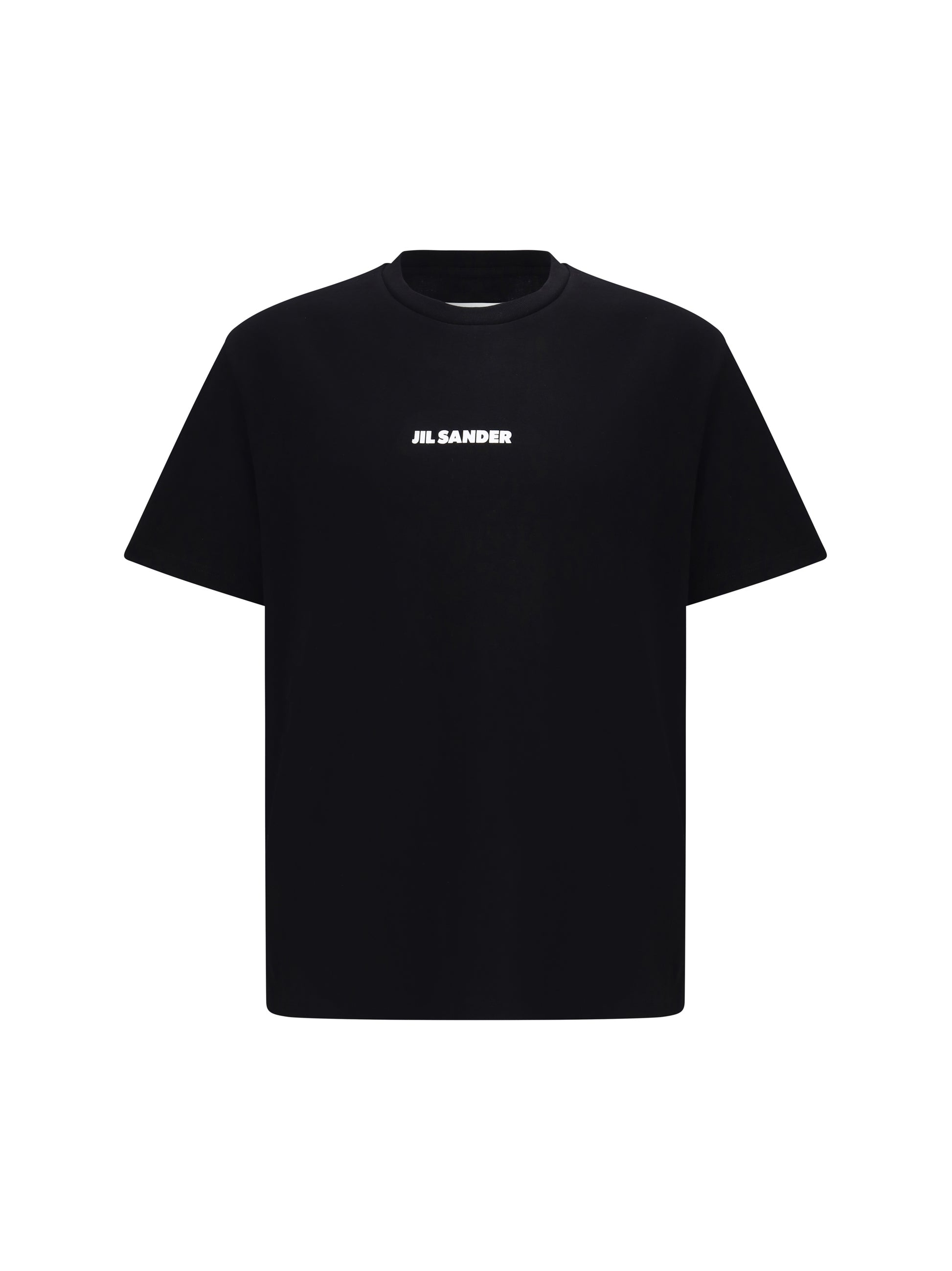 Jil Sander Men Crewneck Cotton T-Shirt With Printed Logo JIL SANDER