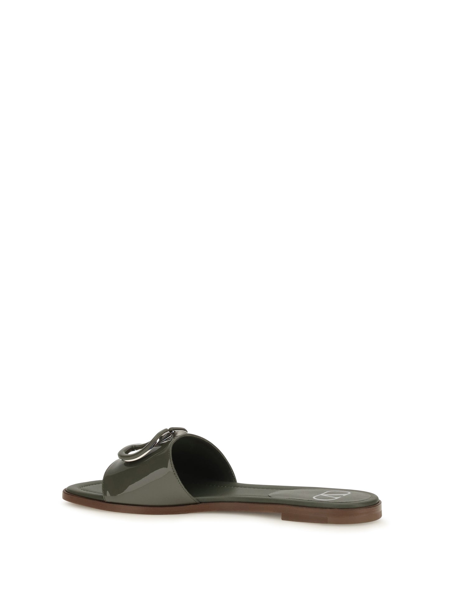 Valentino Garavani Women Vlogo Patent Leather Slide Sandals VALENTINO GARAVANI