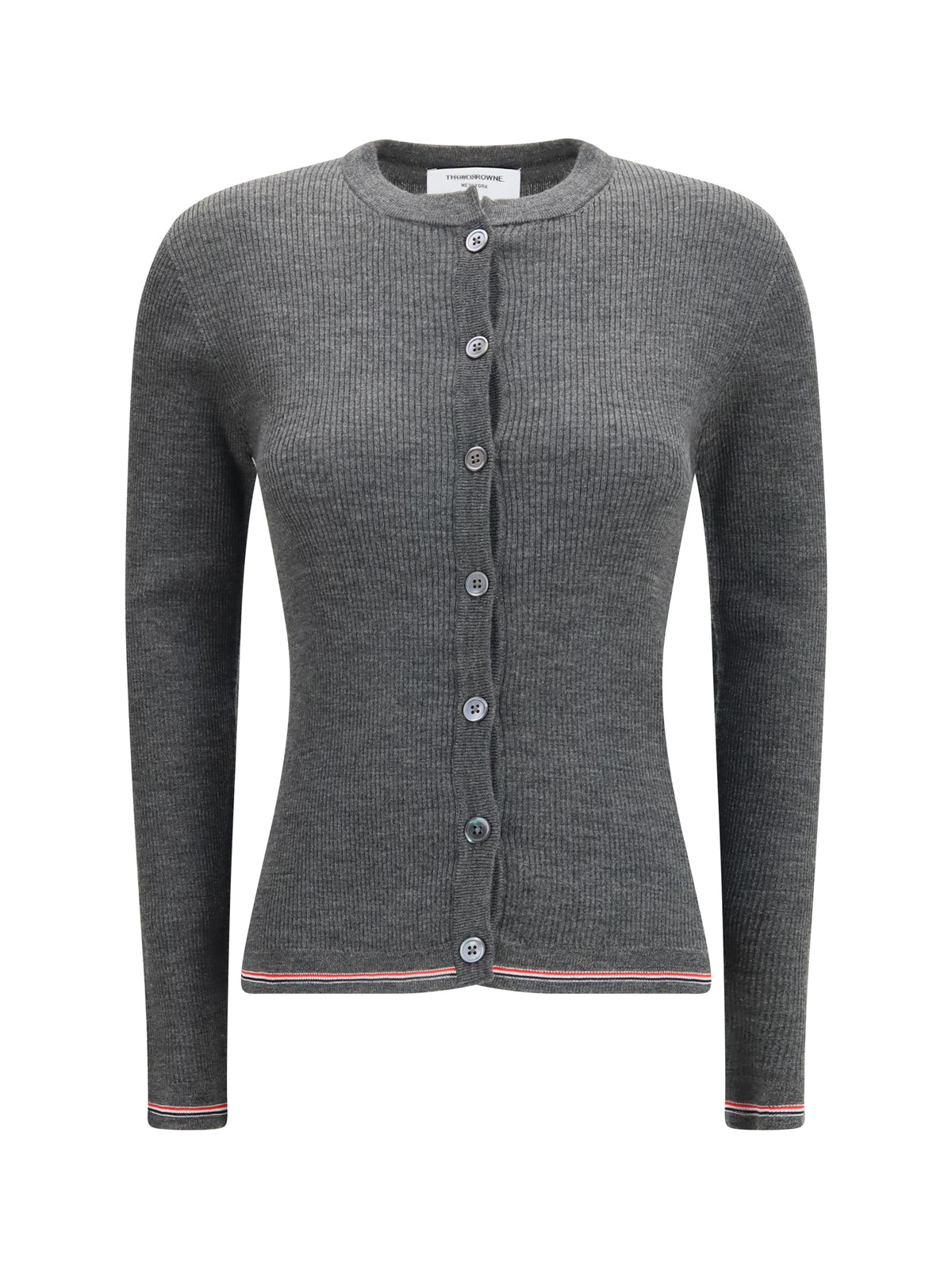 Thom Browne Women Ribbed Merino Wool Cardigan THOM BROWNE