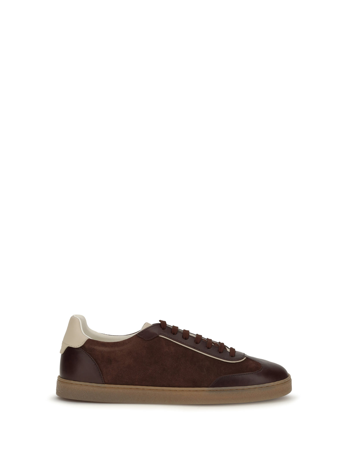 Brunello Cucinelli Men Leather Sneakers With Suede Details BRUNELLO CUCINELLI