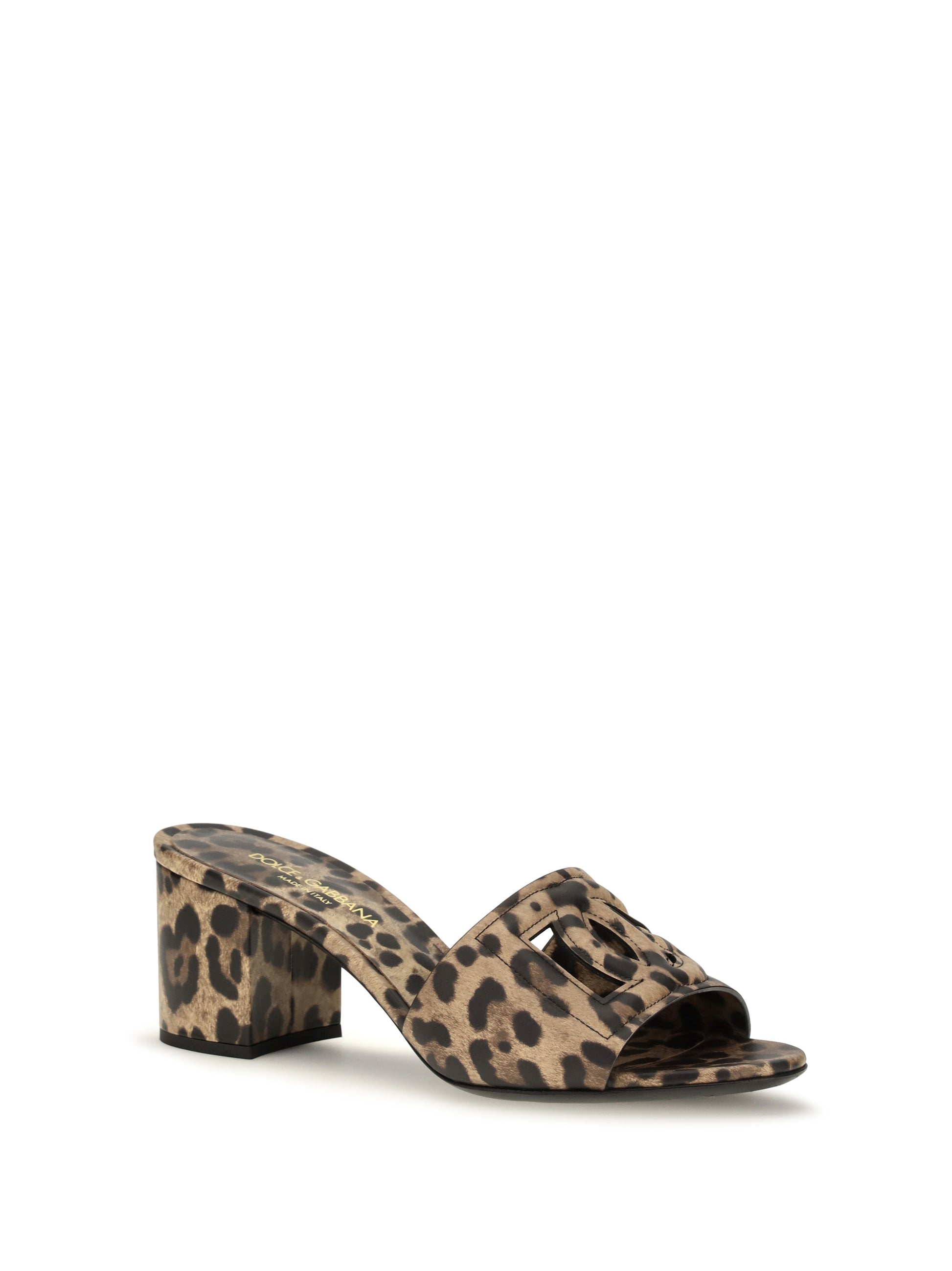 Dolce & Gabbana Women Leopard Print Leather Mules DOLCE & GABBANA
