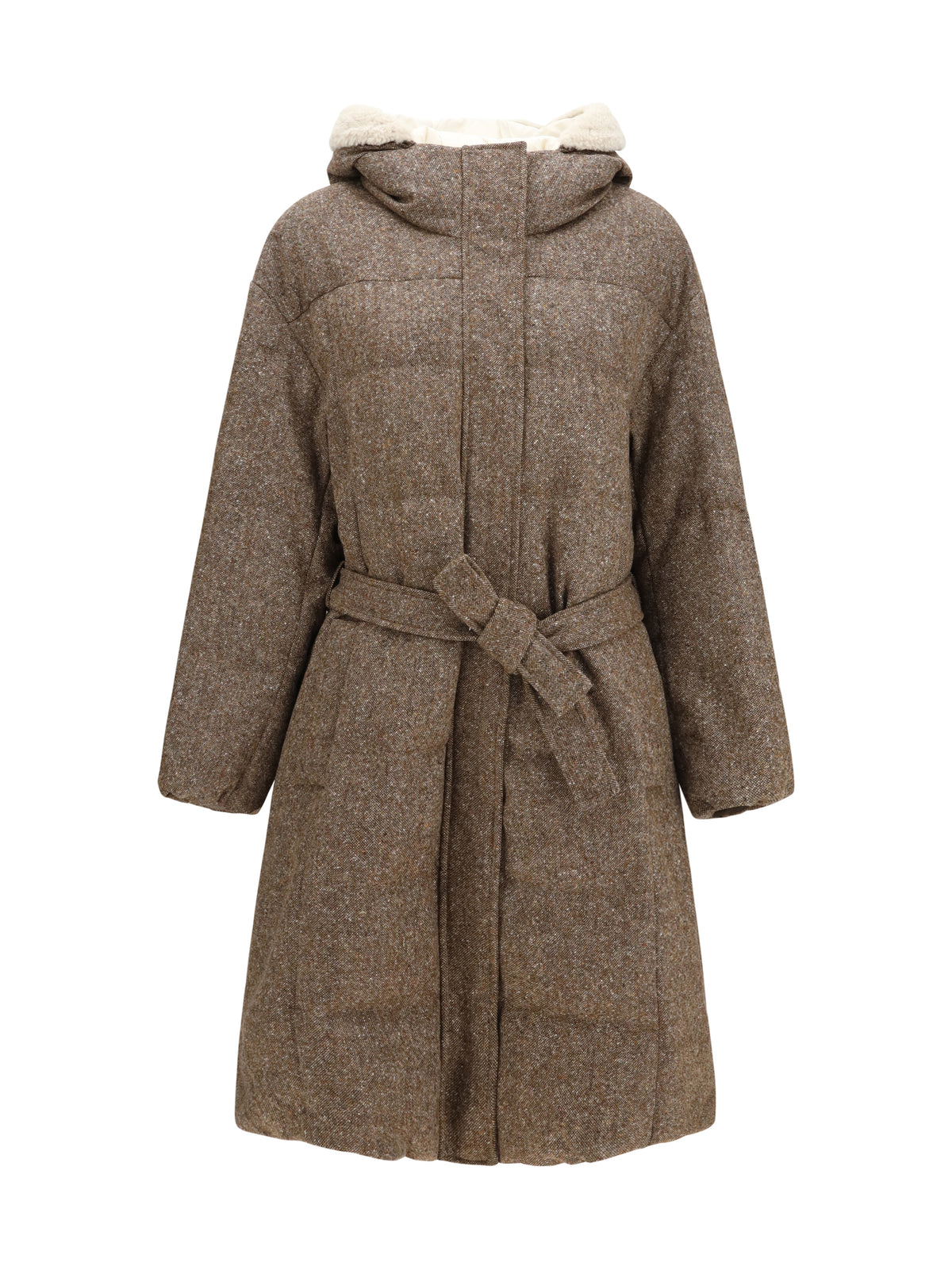 Brunello Cucinelli Women Long Padded Coat With Belt BRUNELLO CUCINELLI